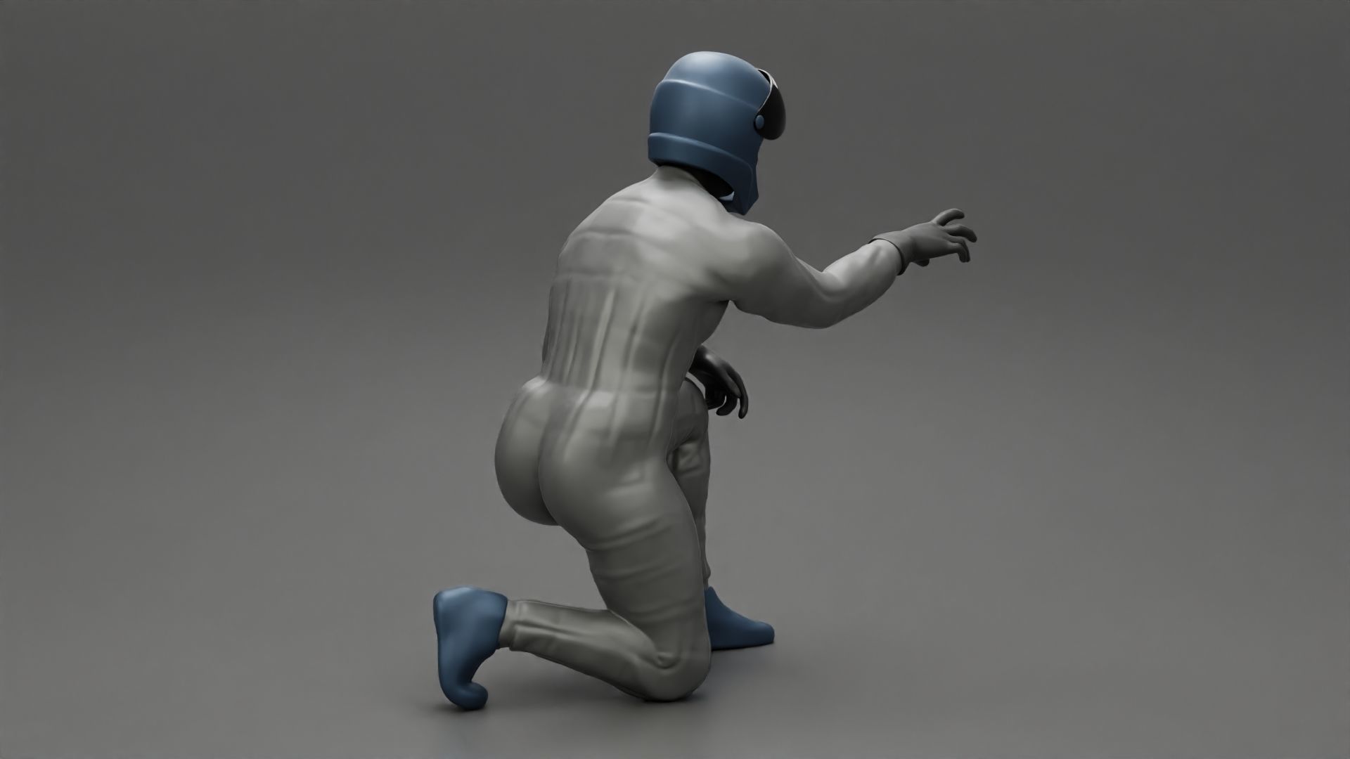 Racing driver sitting 3D print model_3