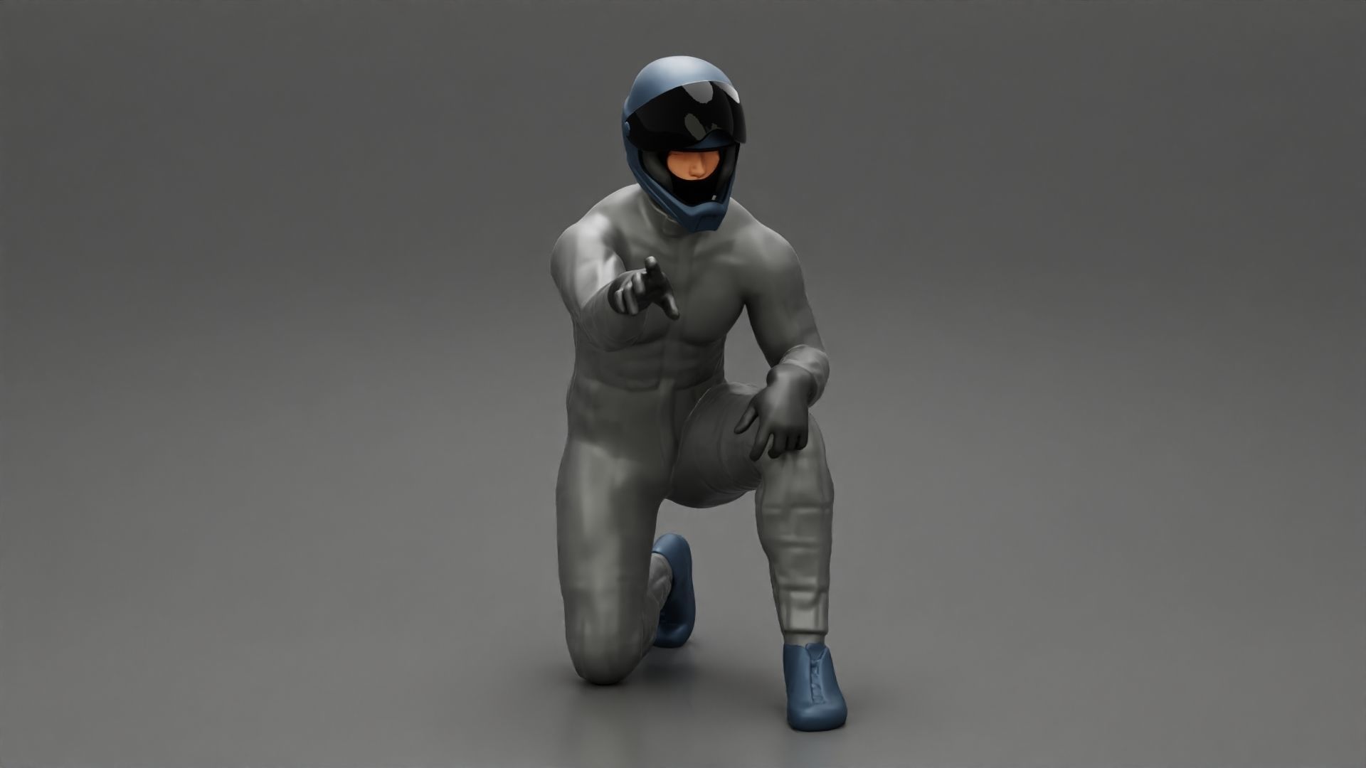 Racing driver sitting 3D print model_1