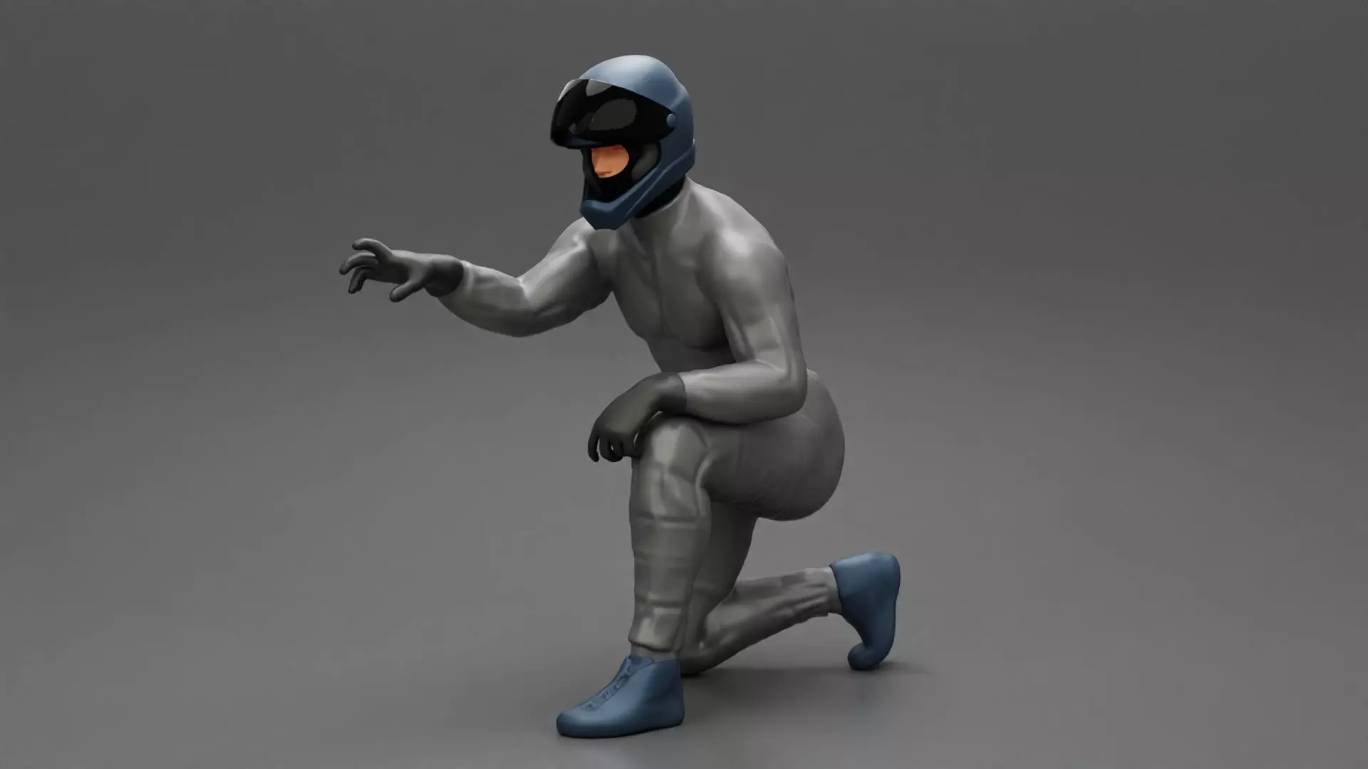 Racing driver sitting 3D print model_0