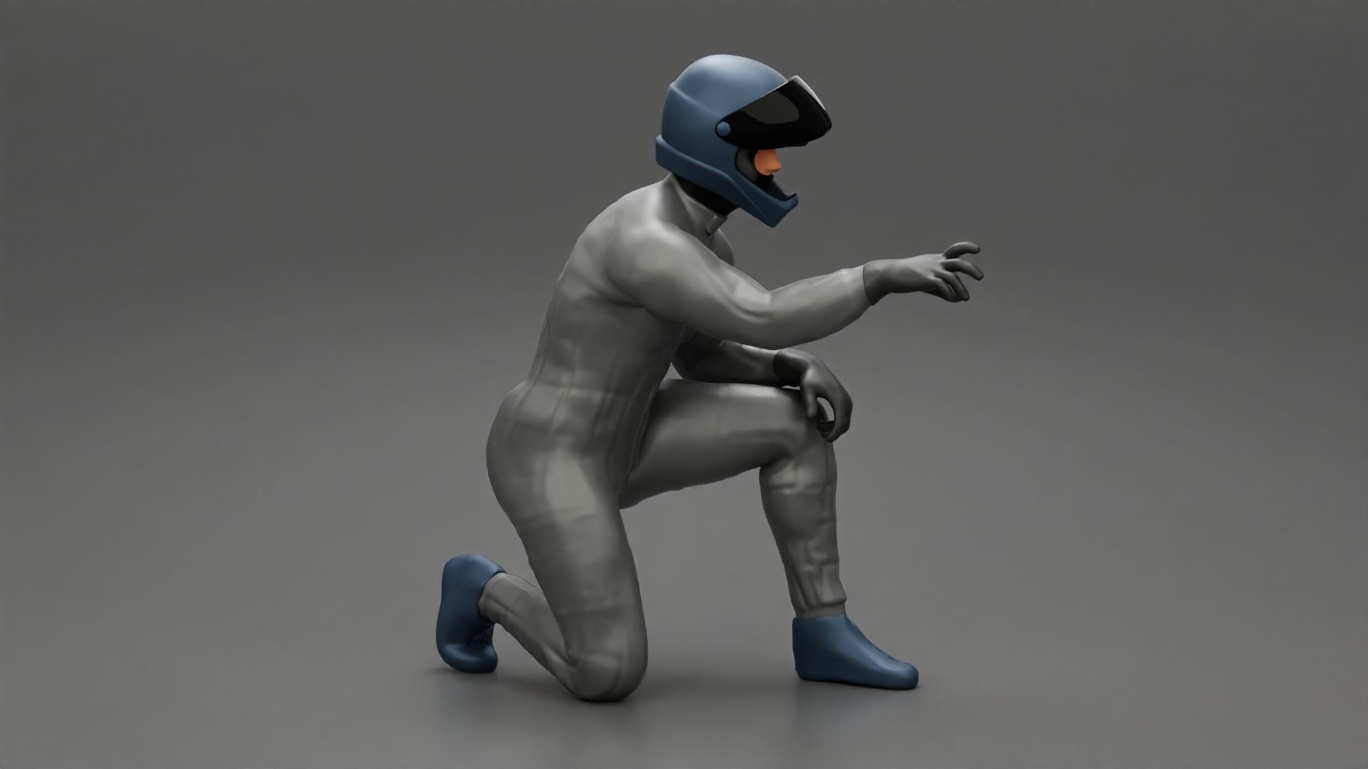Racing driver sitting 3D print model_2