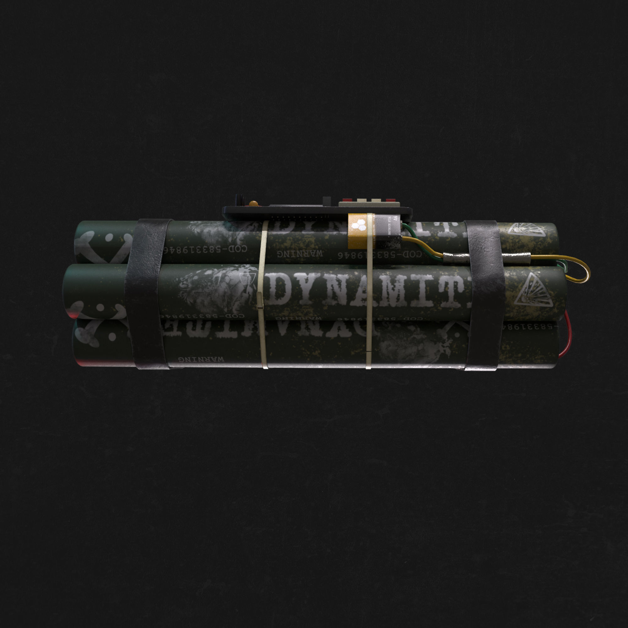 Dynamite Bomb Low-High poly 3D model Low-poly 3D model_9