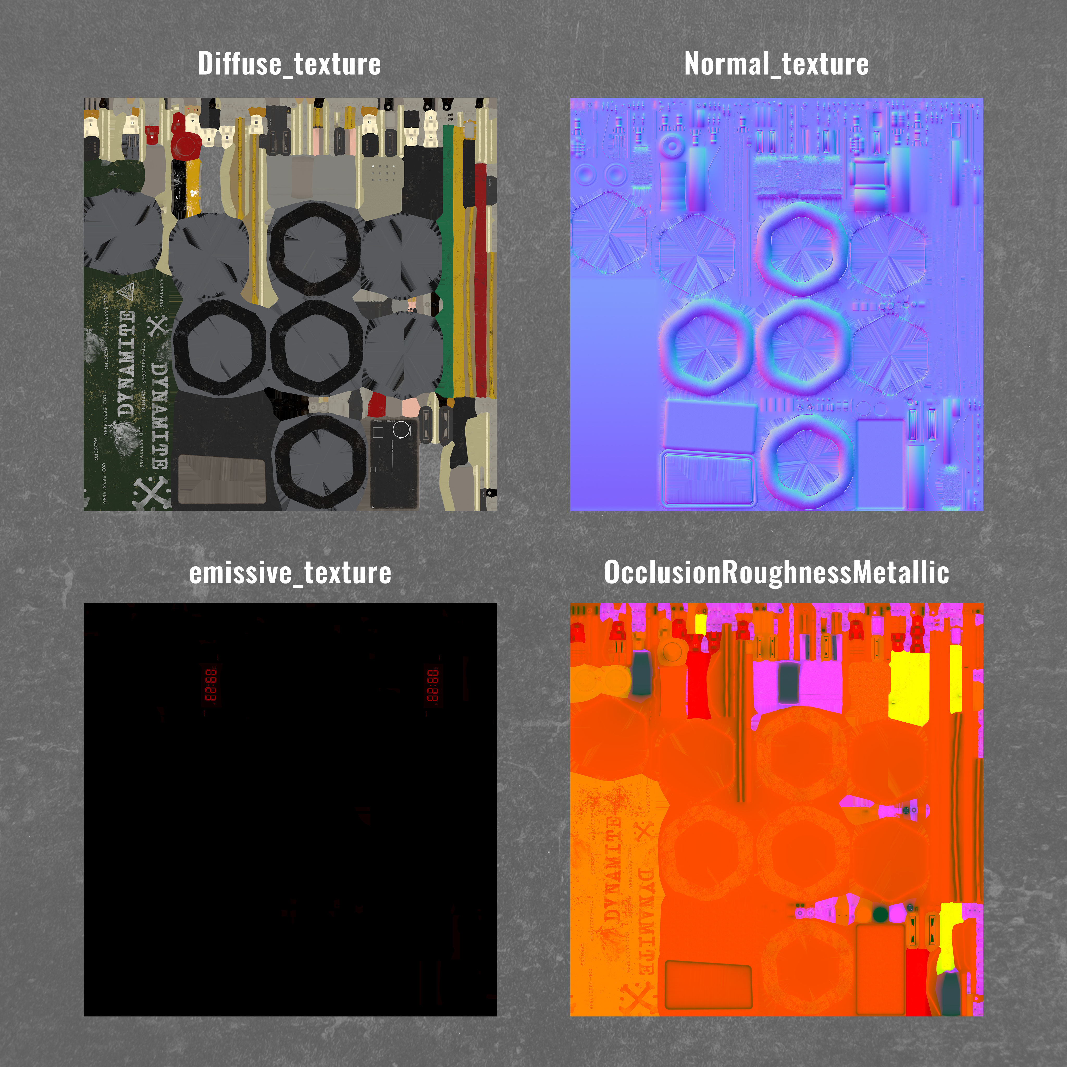 Dynamite Bomb Low-High poly 3D model Low-poly 3D model_2