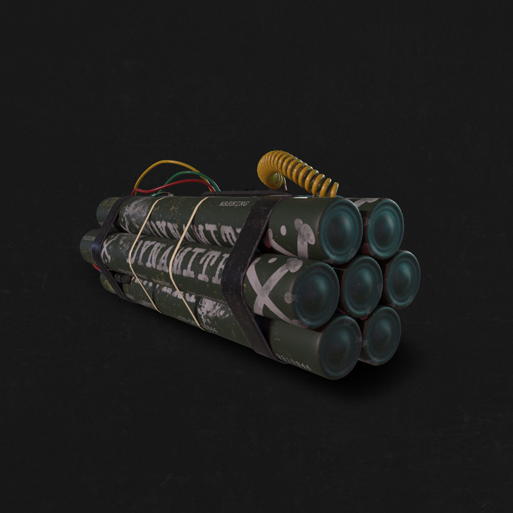 Dynamite Bomb Low-High poly 3D model Low-poly 3D model_10
