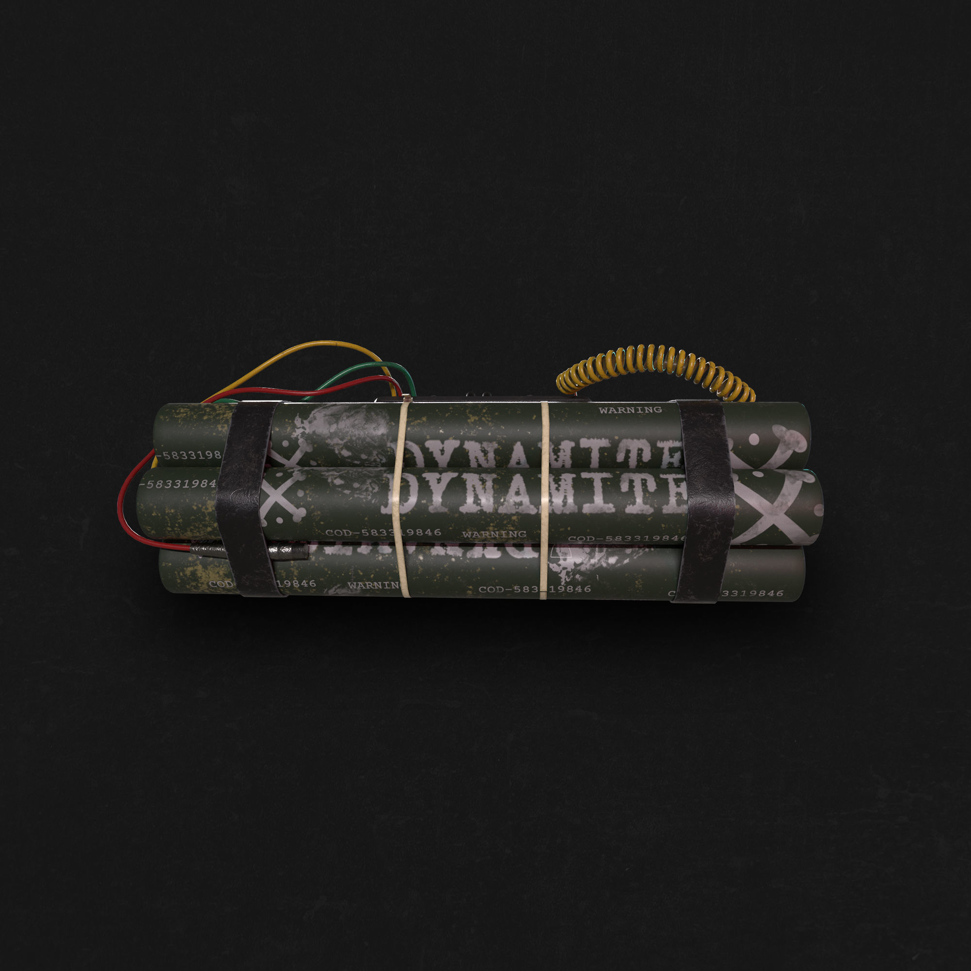 Dynamite Bomb Low-High poly 3D model Low-poly 3D model_6