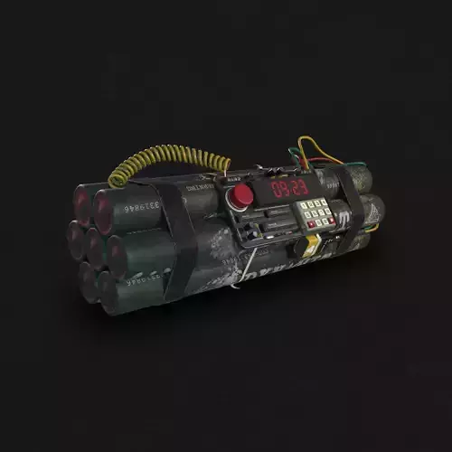 Dynamite Bomb Low-High poly 3D model Low-poly 3D model