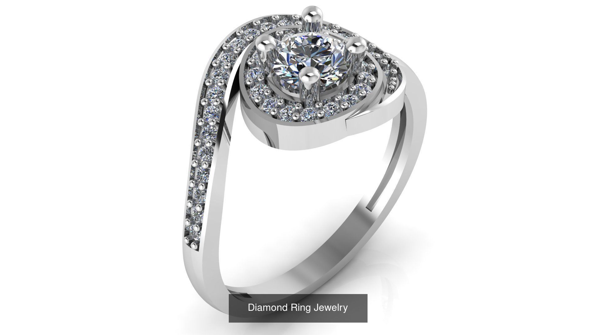 Collection of 77 Diamond Jewelry Rings 3D Print Models _80