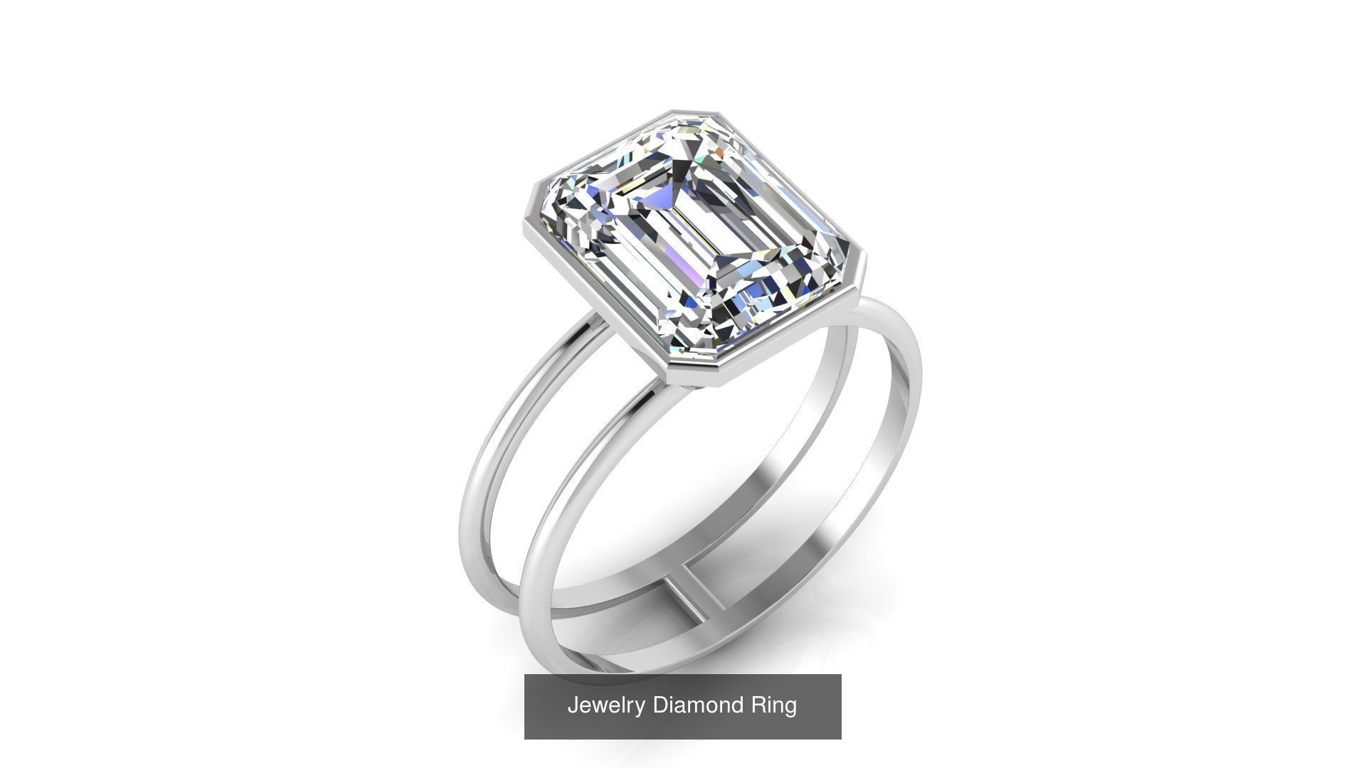 Collection of 77 Diamond Jewelry Rings 3D Print Models _36