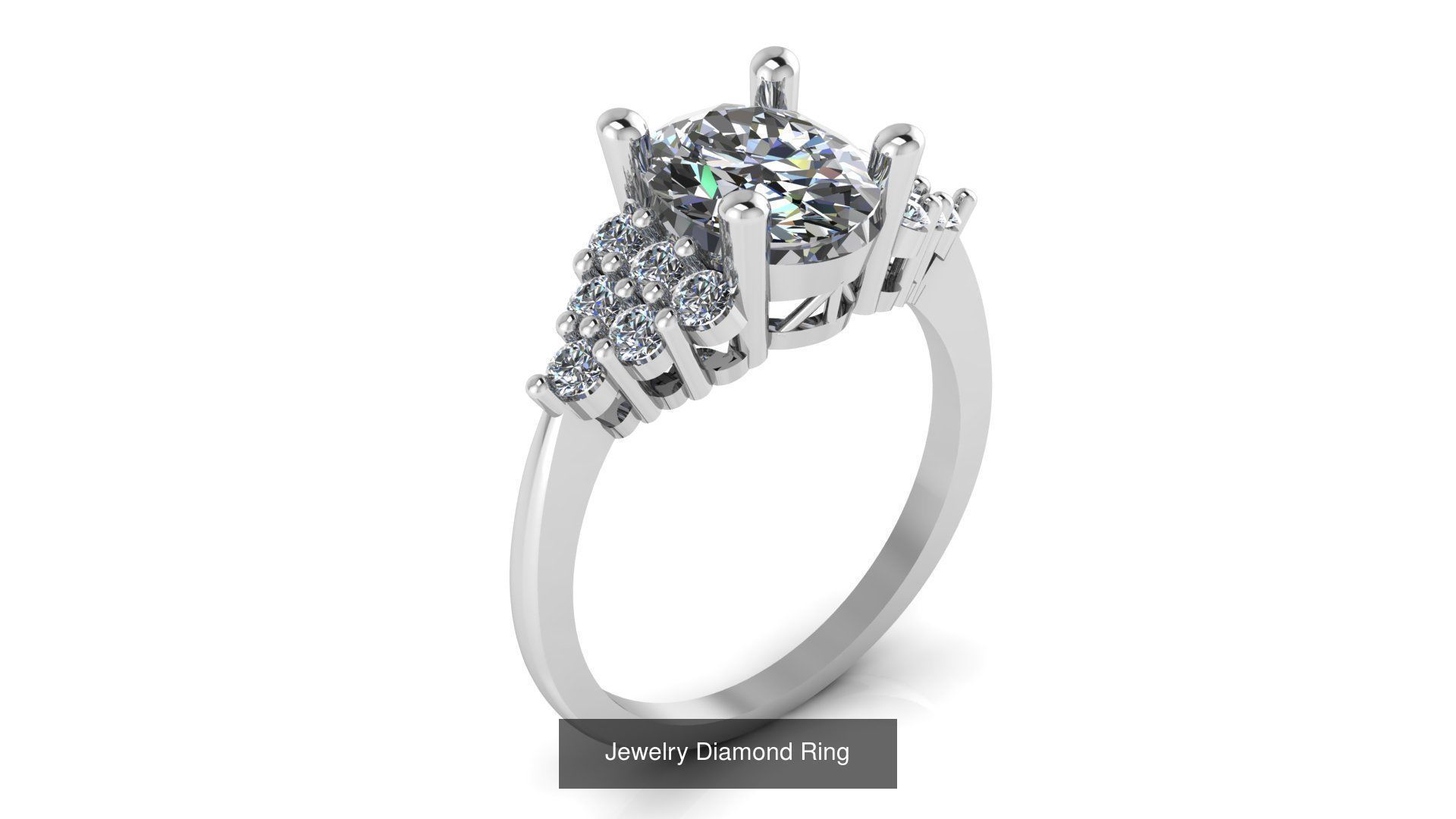 Collection of 77 Diamond Jewelry Rings 3D Print Models _73