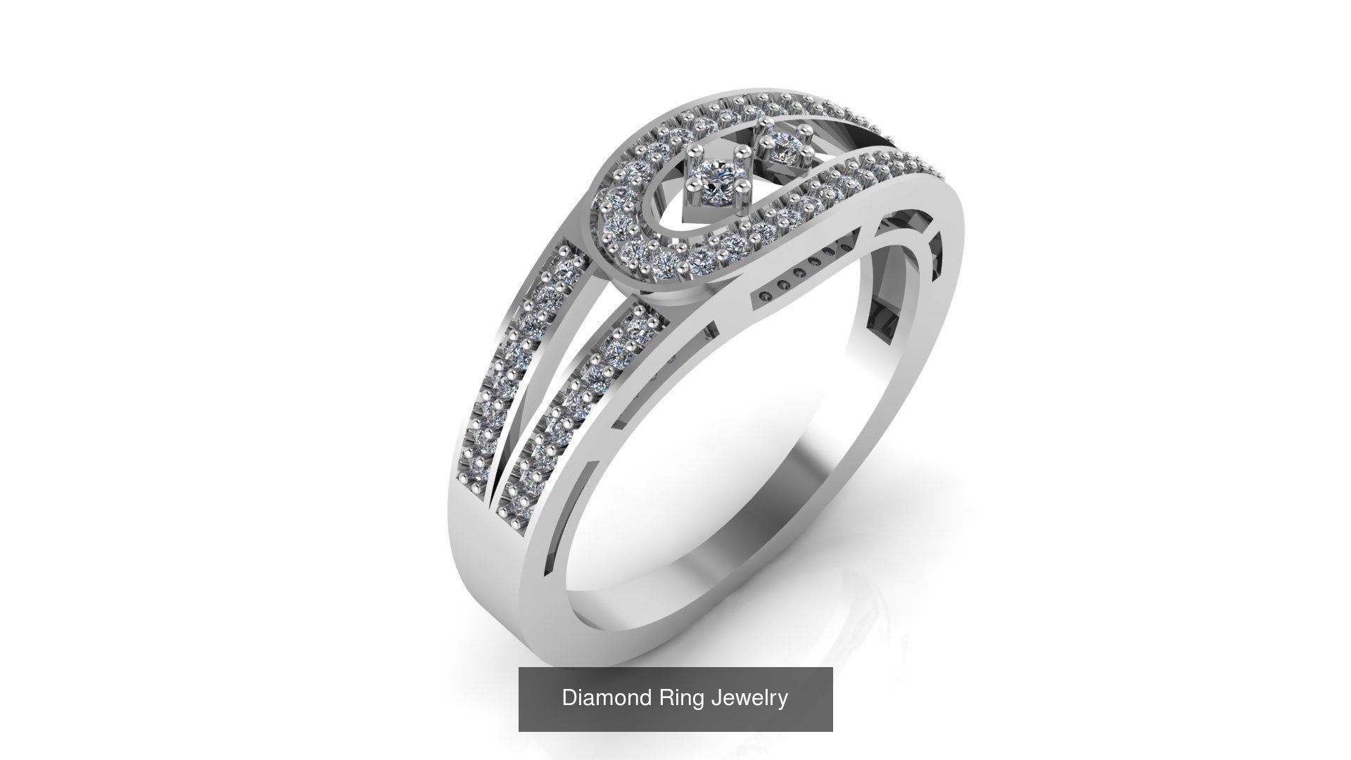 Collection of 77 Diamond Jewelry Rings 3D Print Models _75