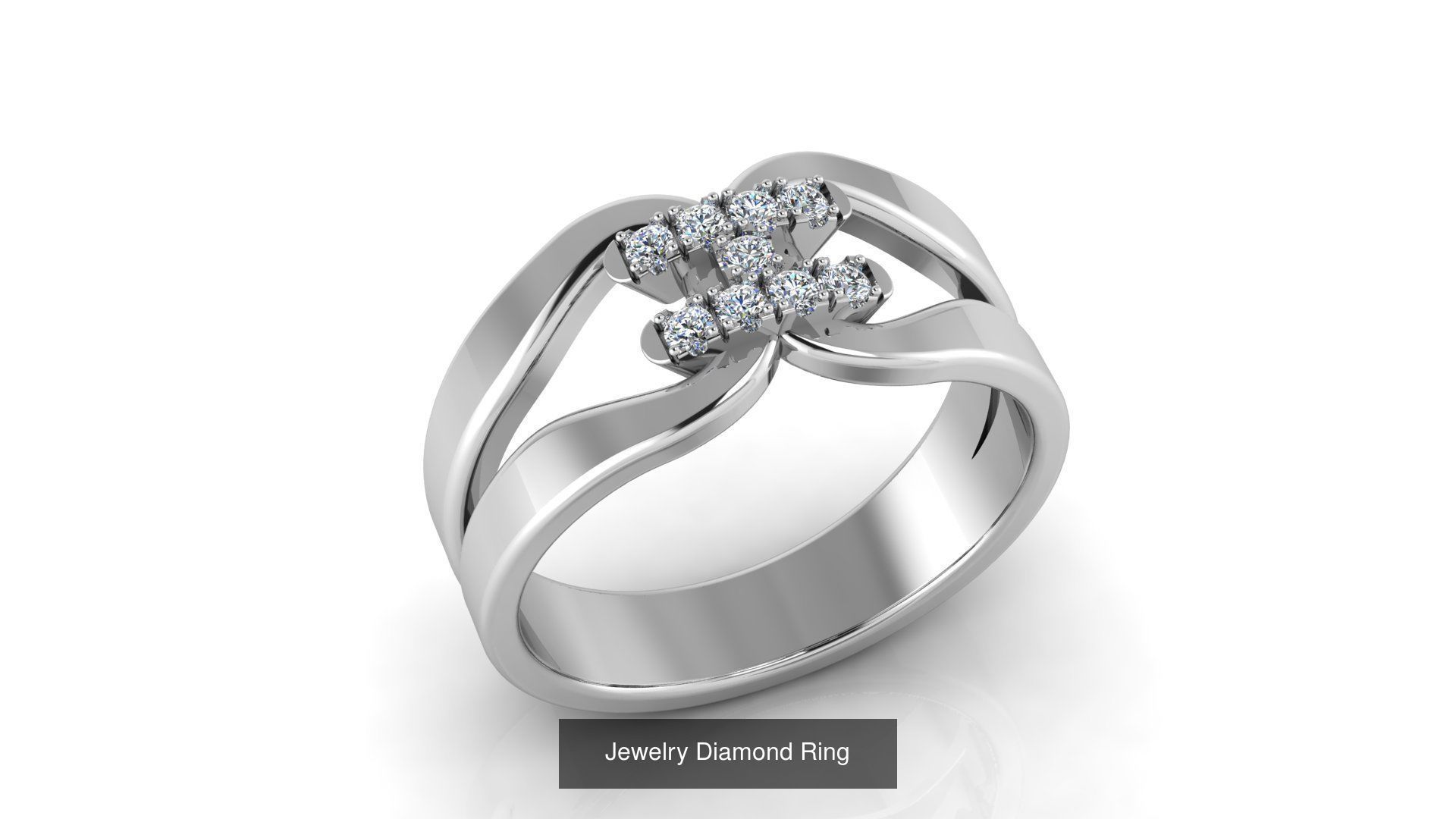Collection of 77 Diamond Jewelry Rings 3D Print Models _33