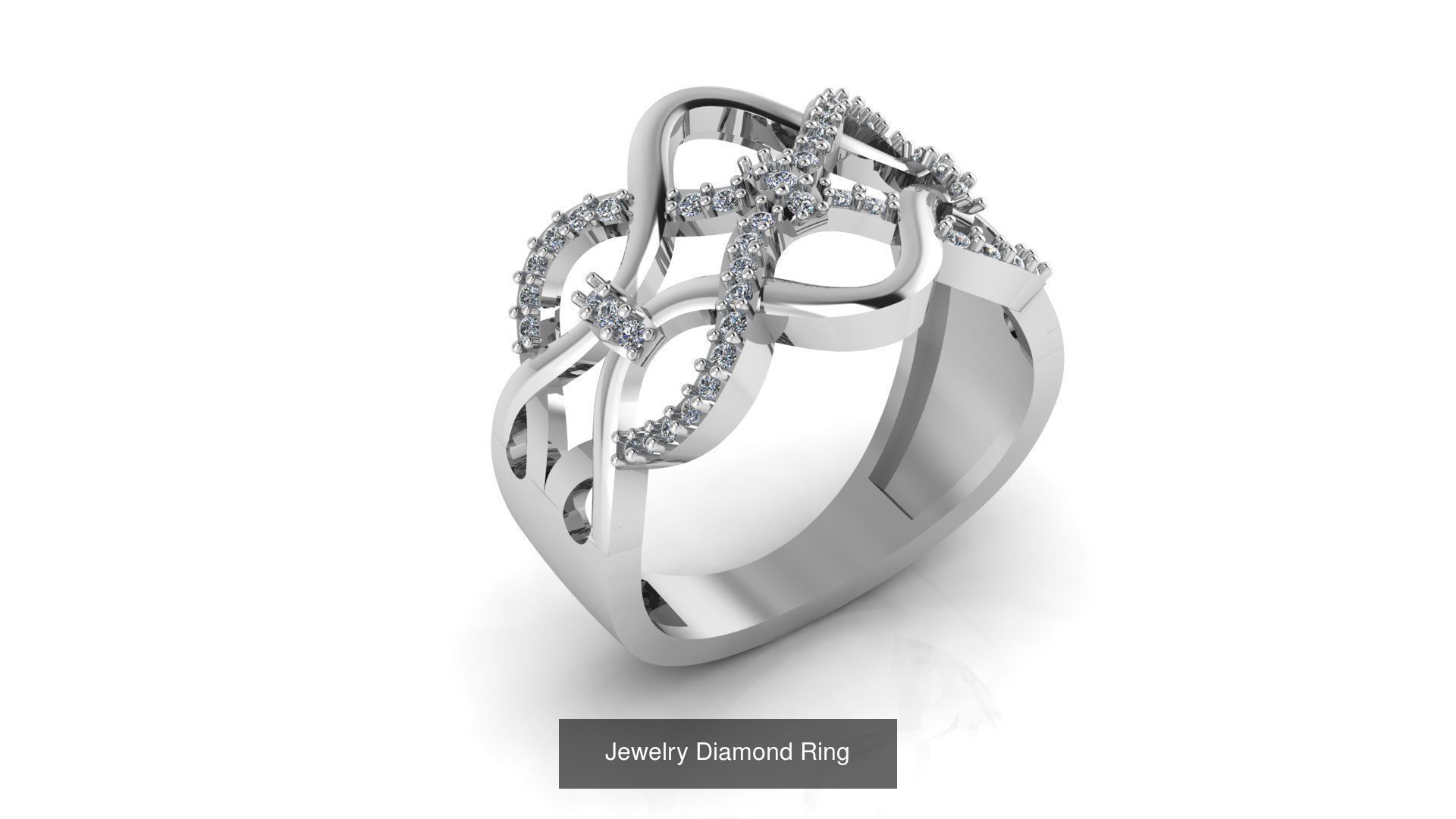 Collection of 77 Diamond Jewelry Rings 3D Print Models _68