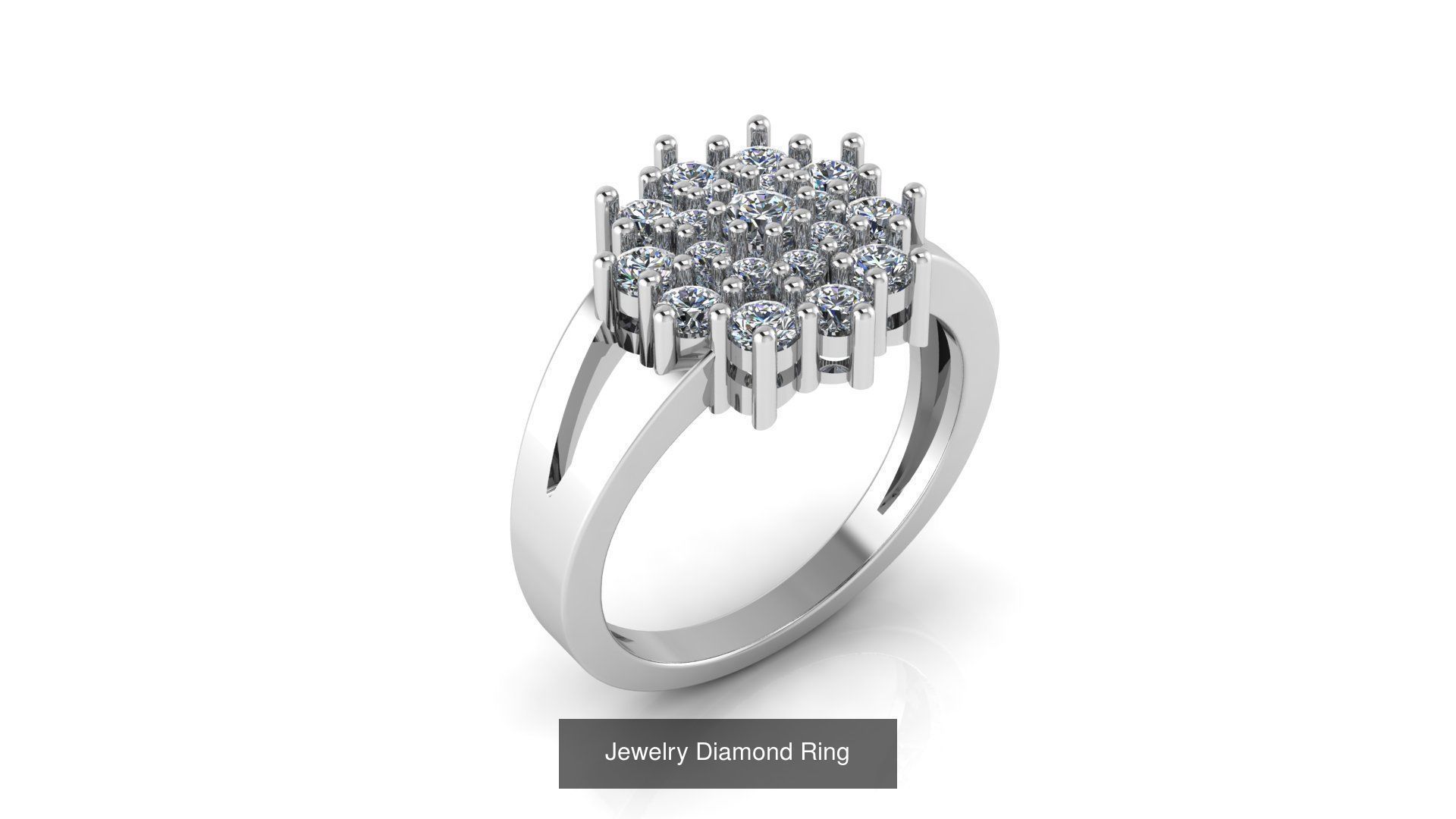 Collection of 77 Diamond Jewelry Rings 3D Print Models _58
