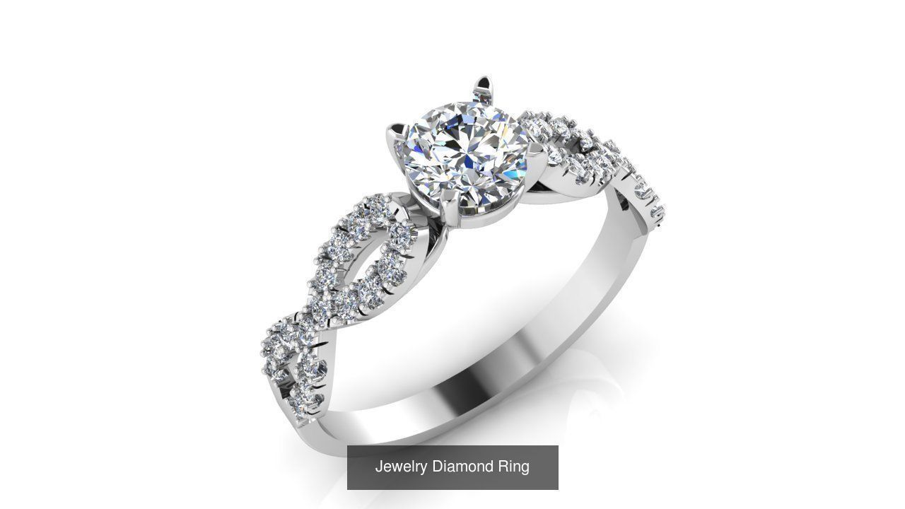 Collection of 77 Diamond Jewelry Rings 3D Print Models _34