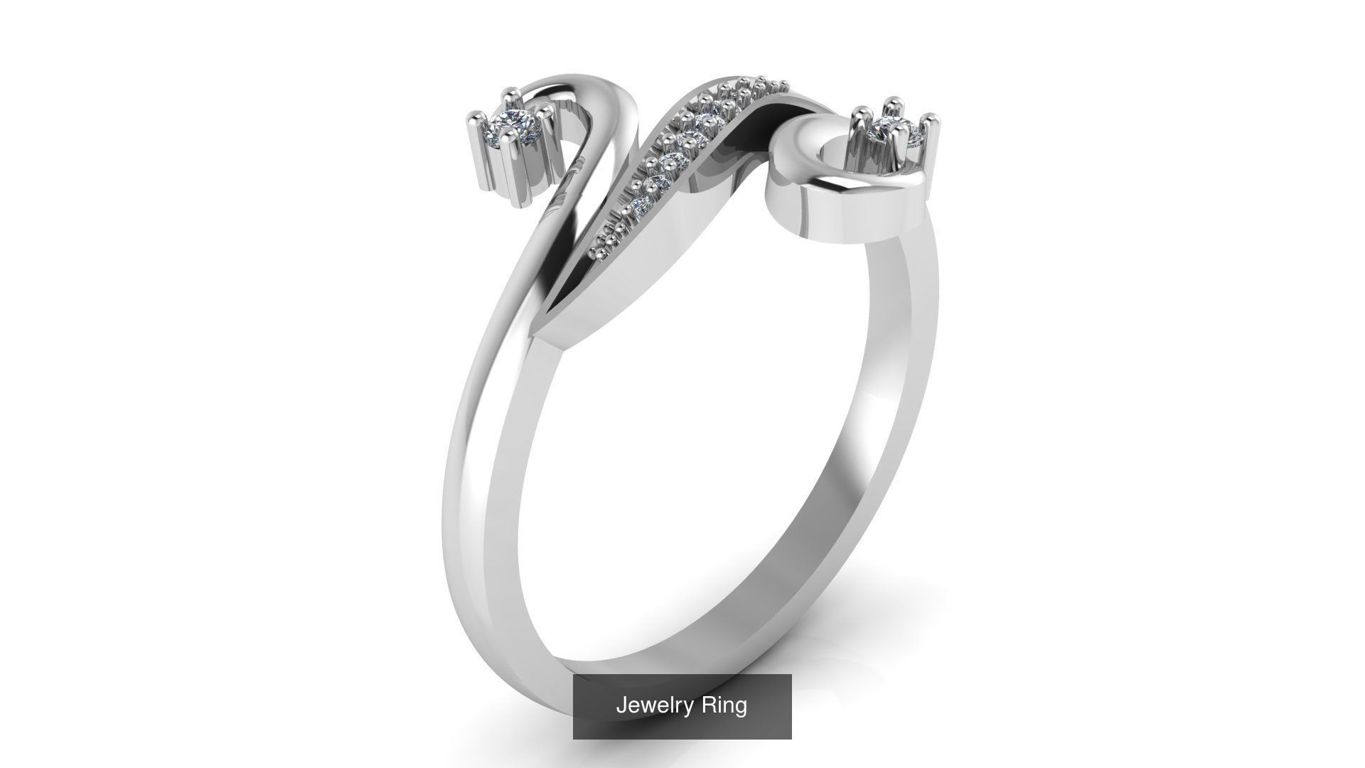 Collection of 77 Diamond Jewelry Rings 3D Print Models _95