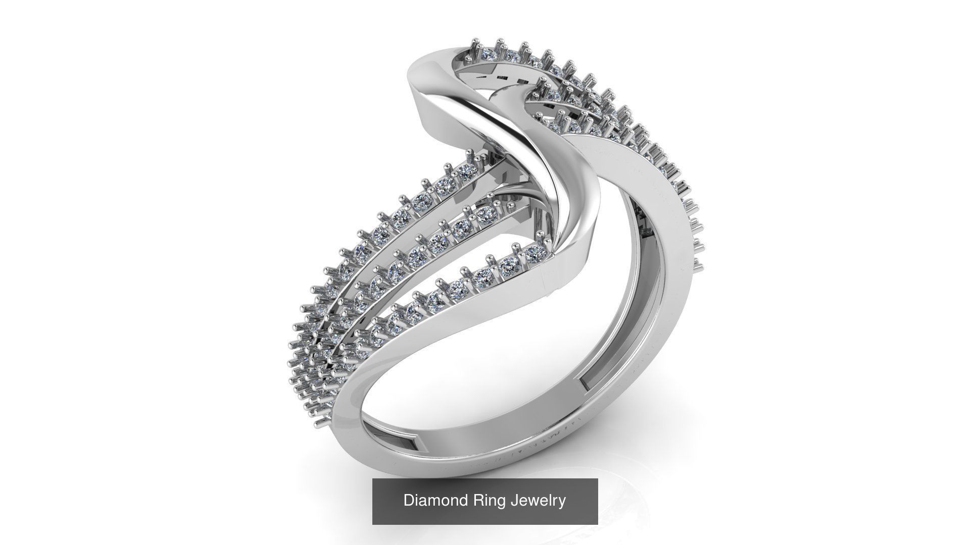 Collection of 77 Diamond Jewelry Rings 3D Print Models _76