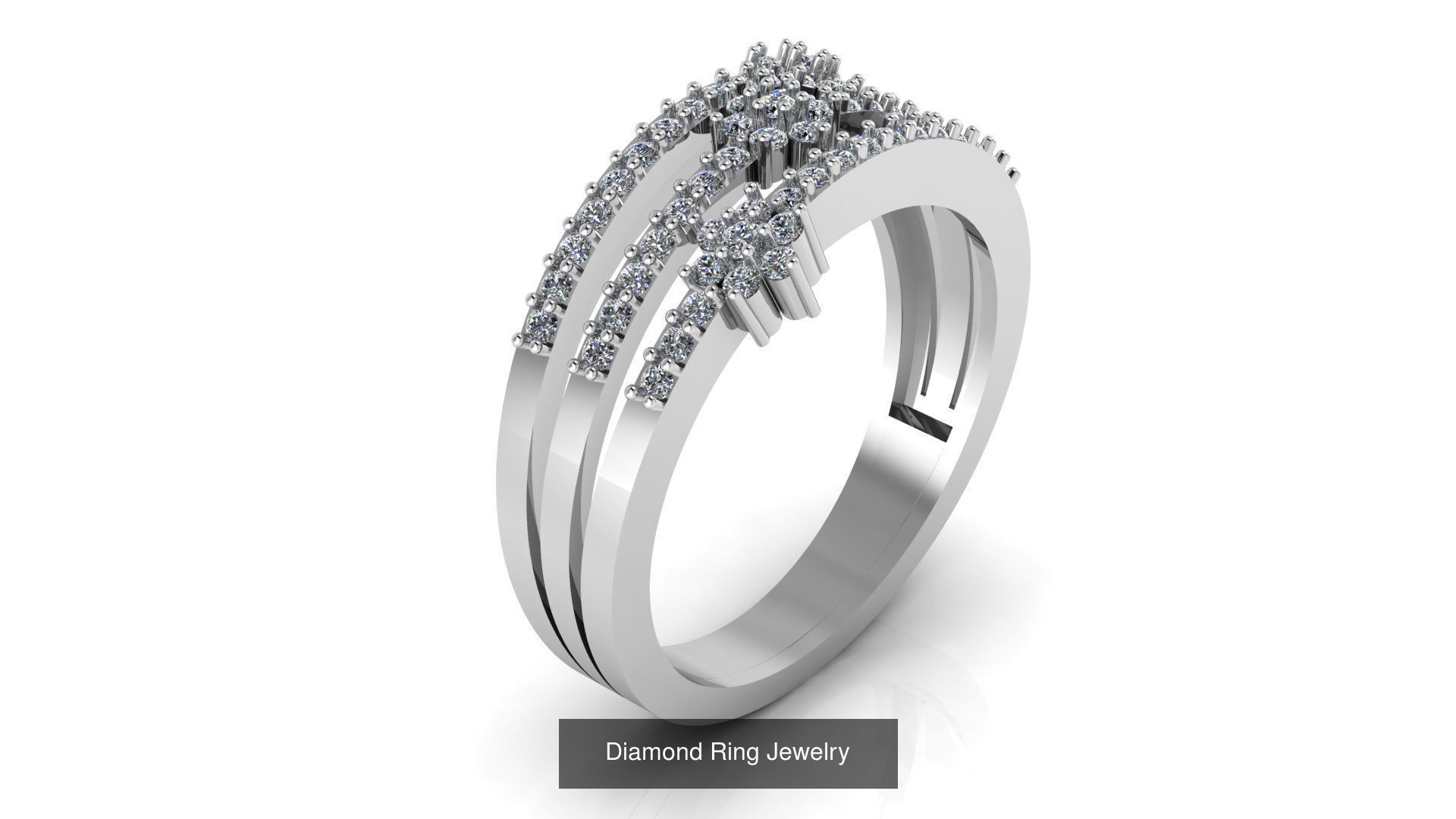 Collection of 77 Diamond Jewelry Rings 3D Print Models _79