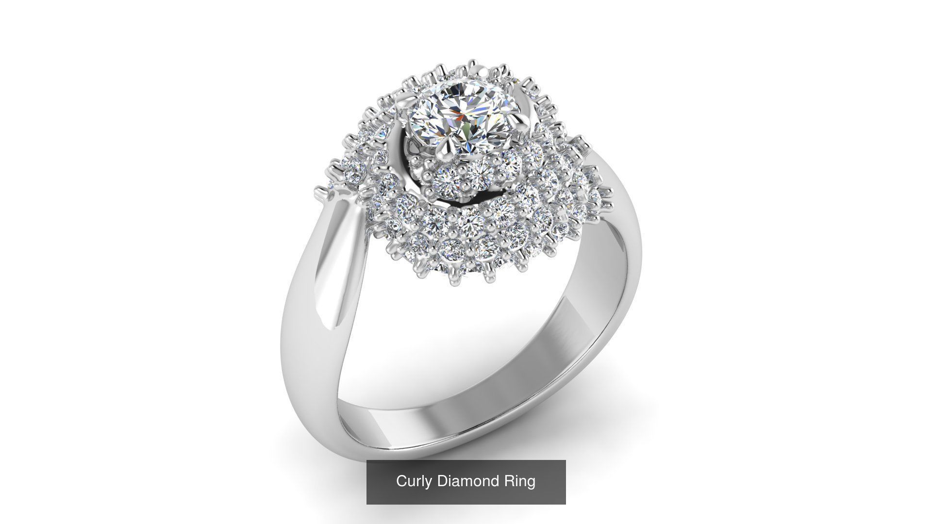 Collection of 77 Diamond Jewelry Rings 3D Print Models _23