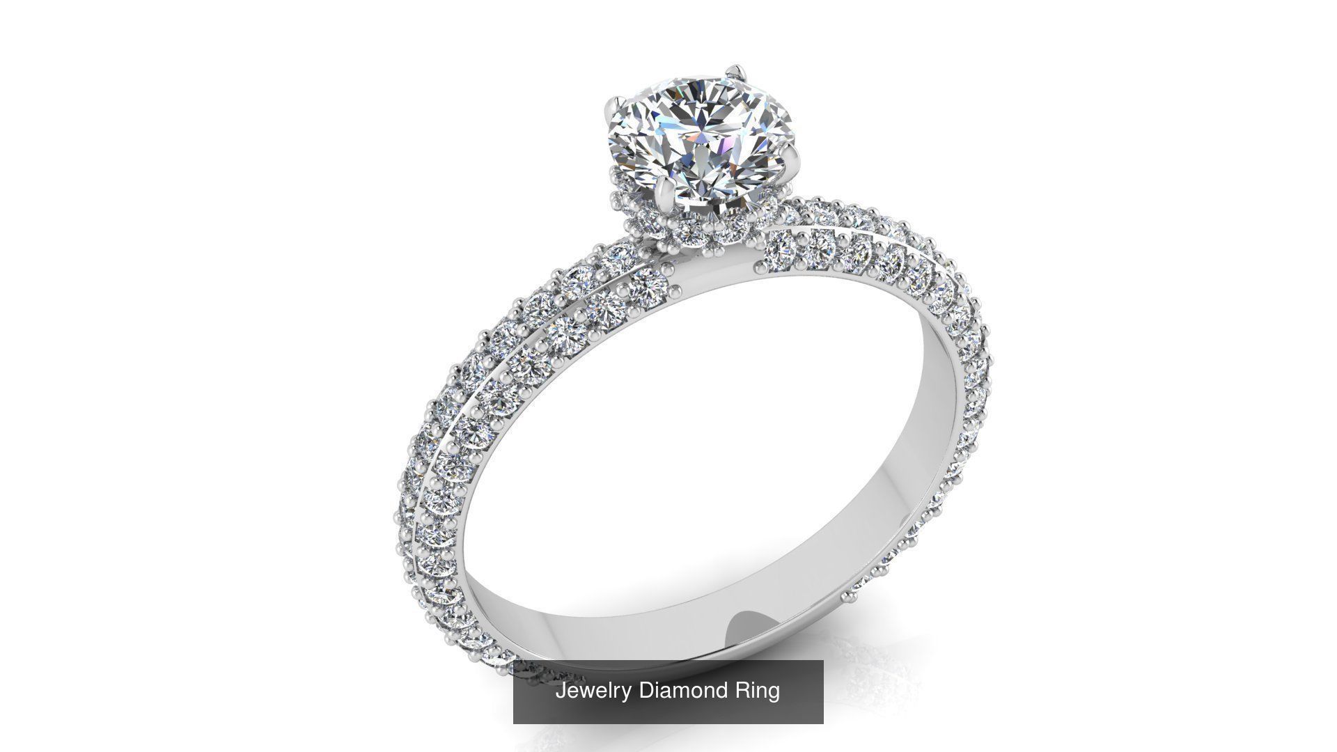 Collection of 77 Diamond Jewelry Rings 3D Print Models _31