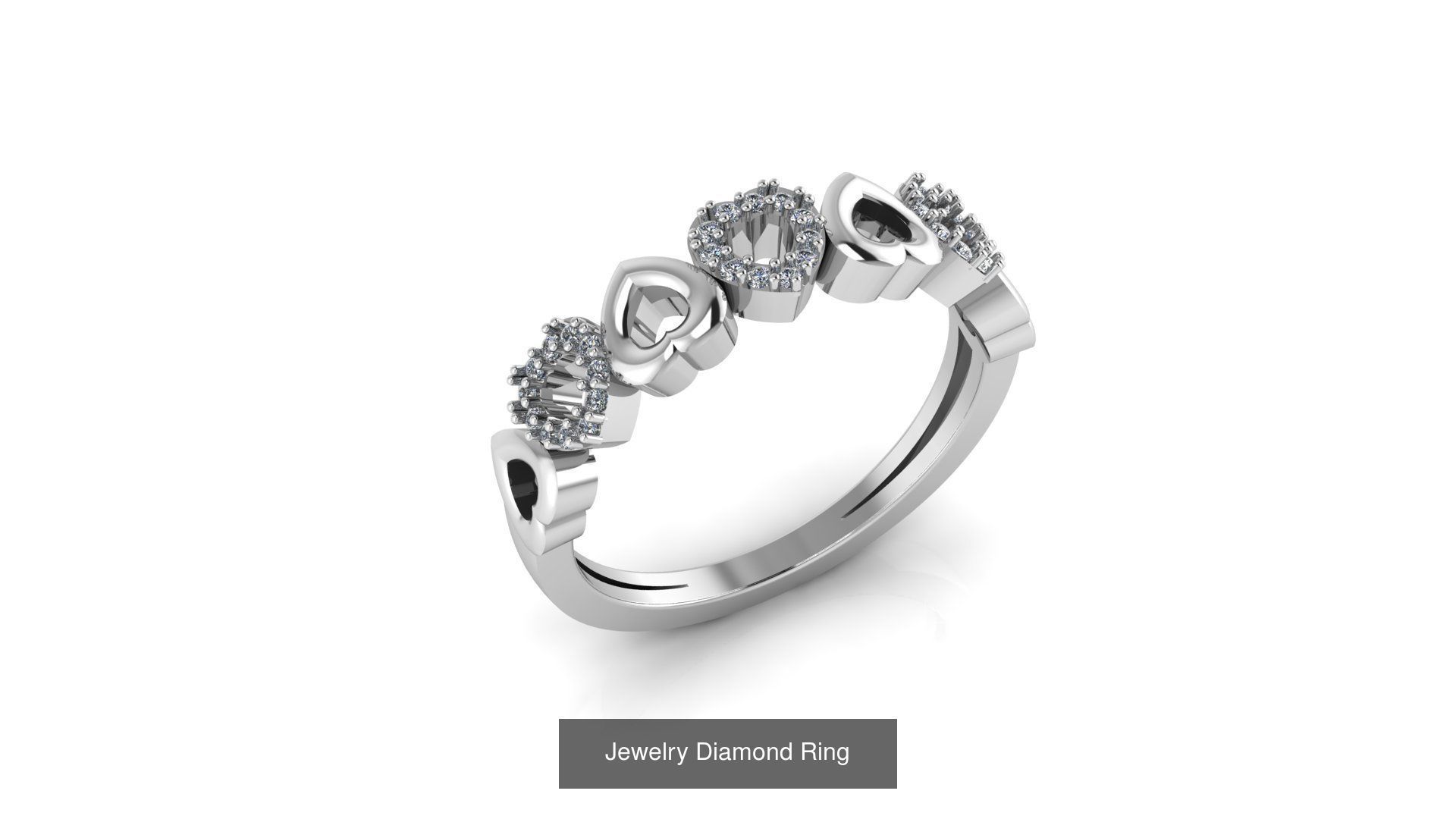 Collection of 77 Diamond Jewelry Rings 3D Print Models _59