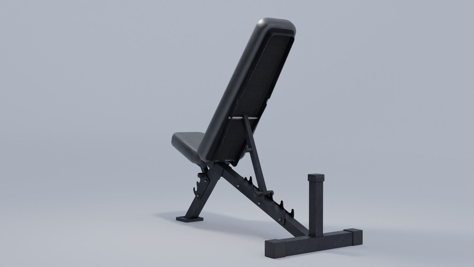 Weight Bench 4K and 2K Textures Low-poly 3D model_9