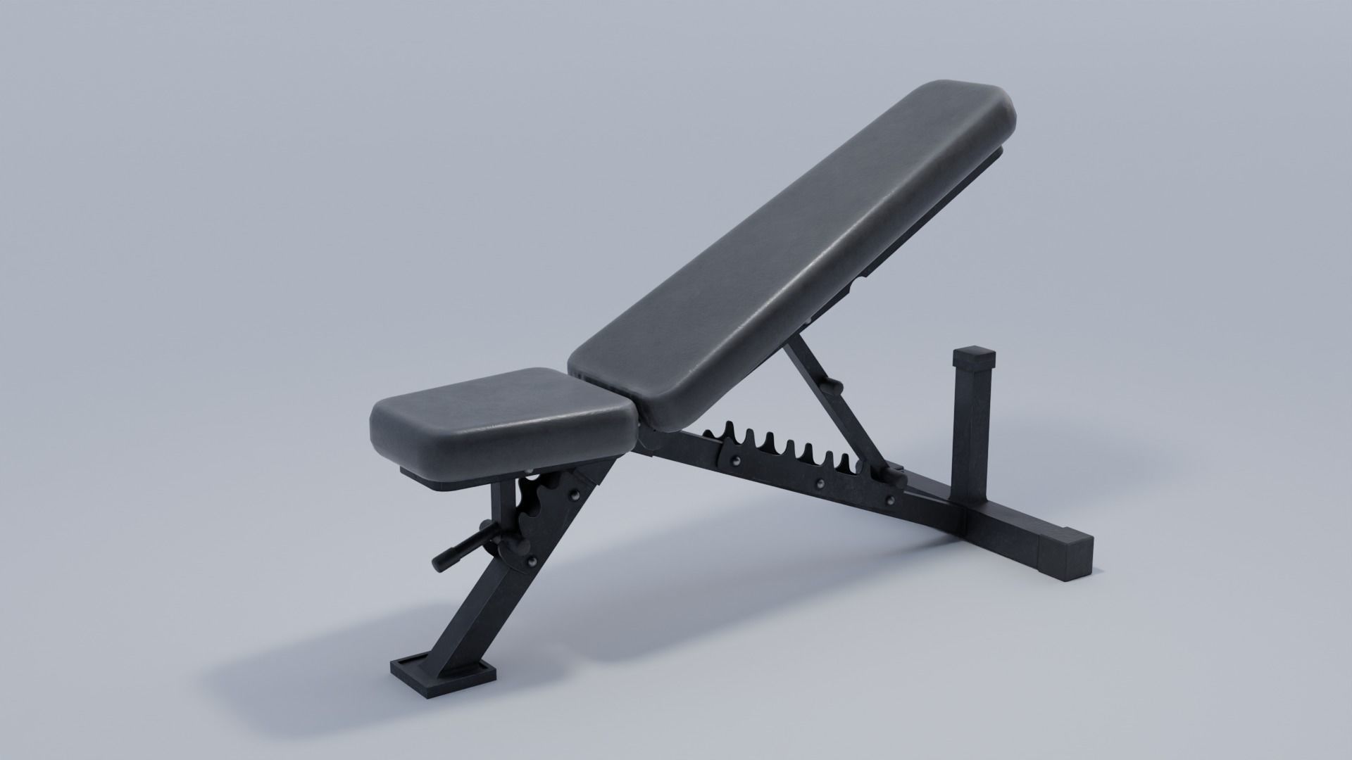 Weight Bench 4K and 2K Textures Low-poly 3D model_7
