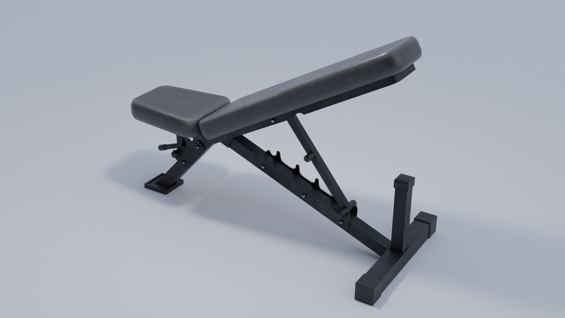 Weight Bench 4K and 2K Textures Low-poly 3D model_3