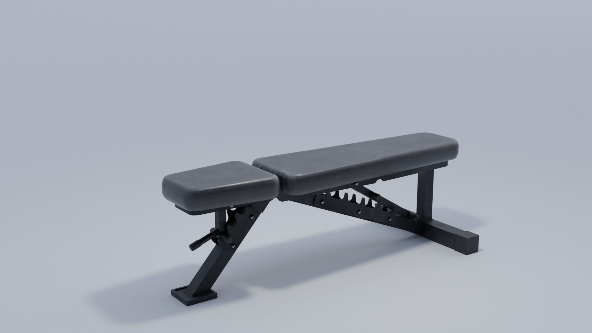 Weight Bench 4K and 2K Textures Low-poly 3D model_6