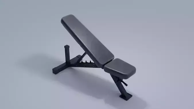 Weight Bench 4K and 2K Textures Low-poly 3D model