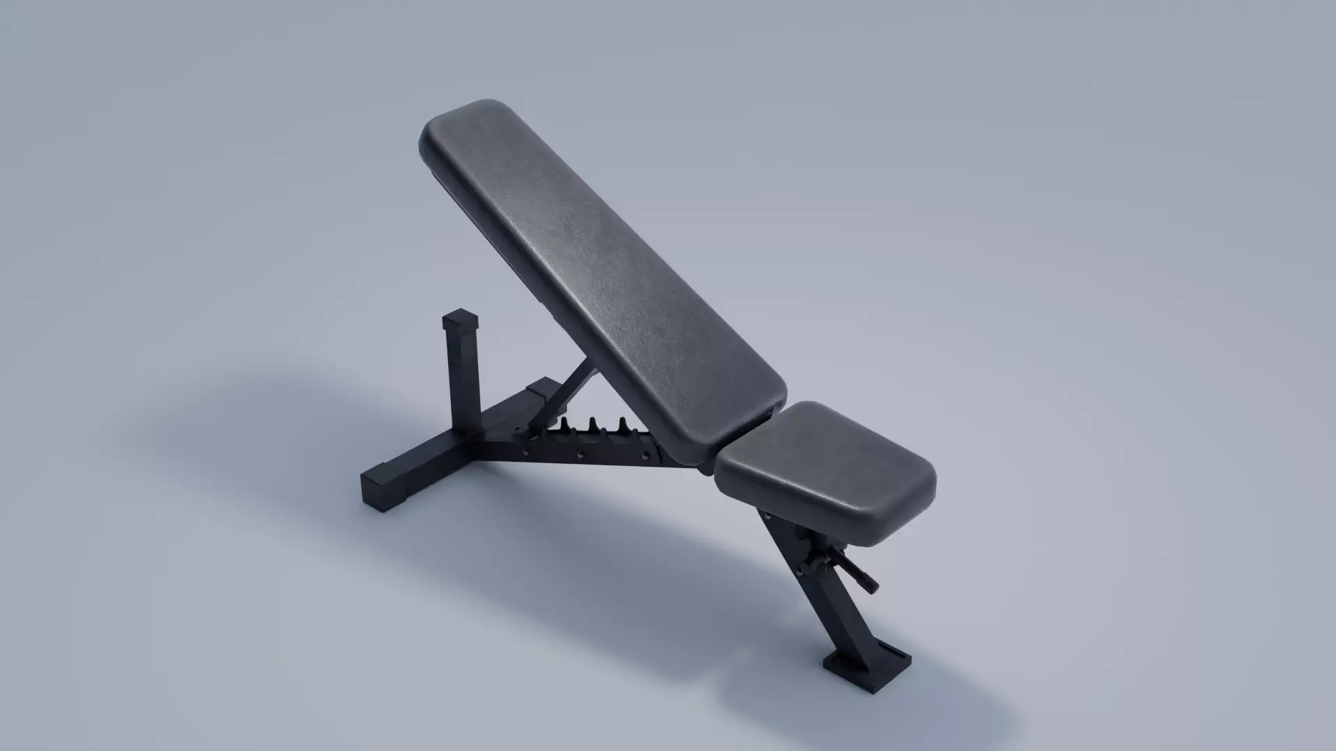 Weight Bench 4K and 2K Textures Low-poly 3D model_0