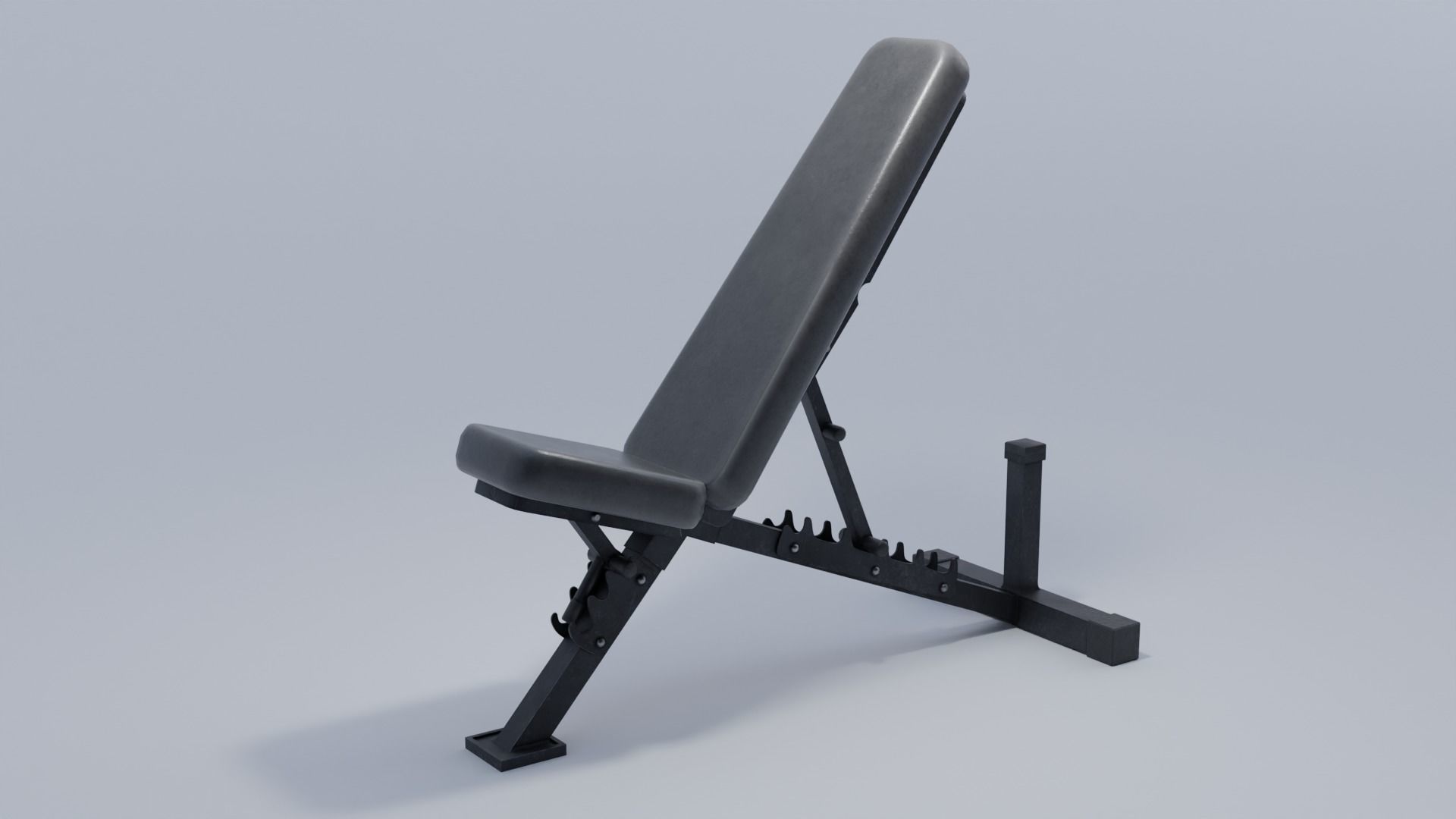 Weight Bench 4K and 2K Textures Low-poly 3D model_8
