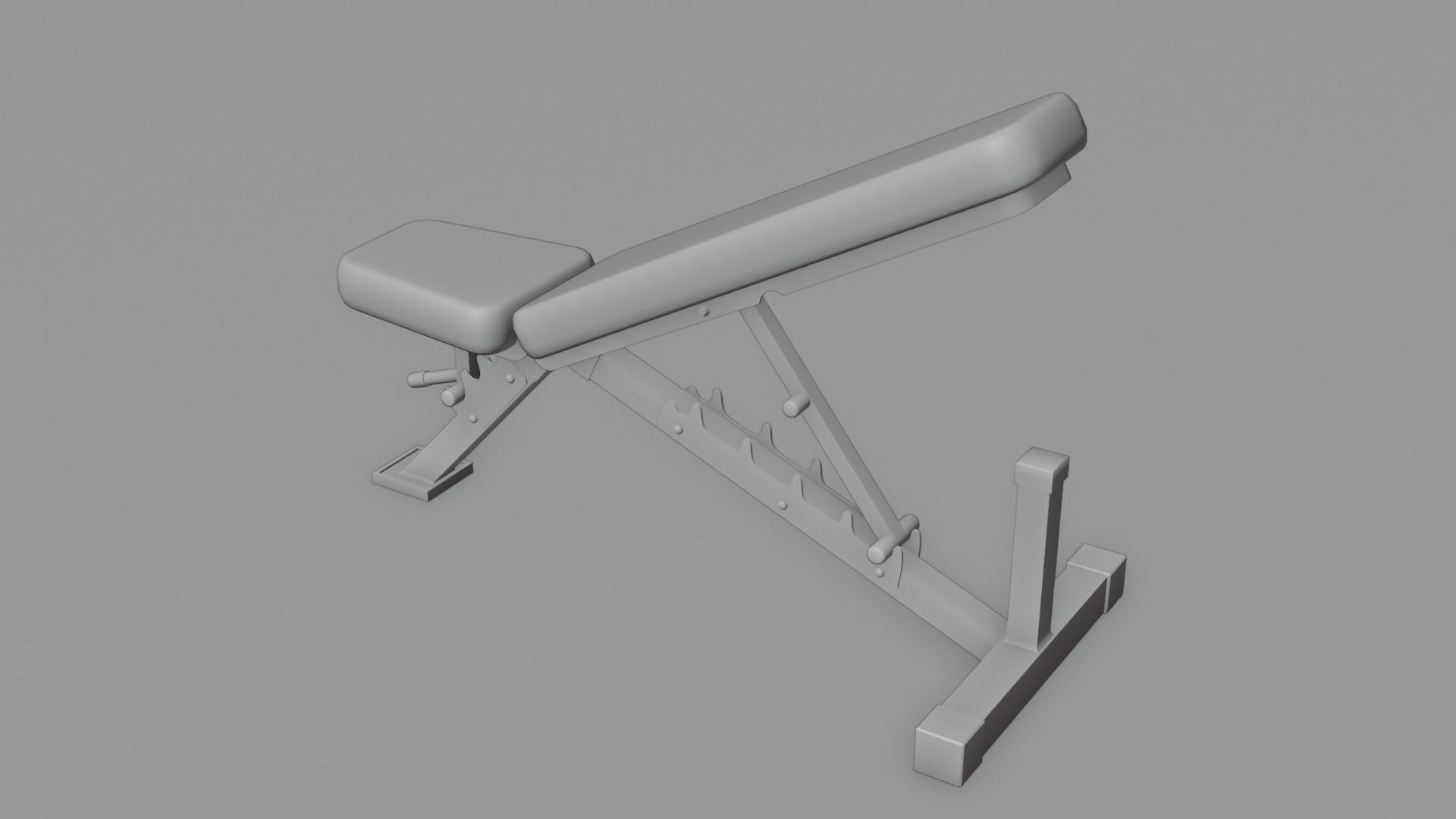Weight Bench 4K and 2K Textures Low-poly 3D model_5