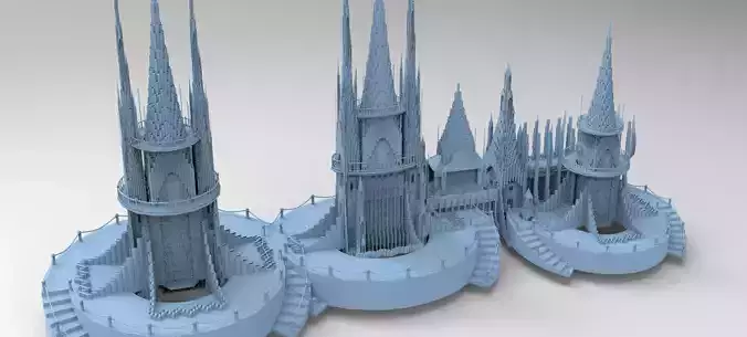 Celtic Watchtower castle Bridge Kitbash 1  3D model