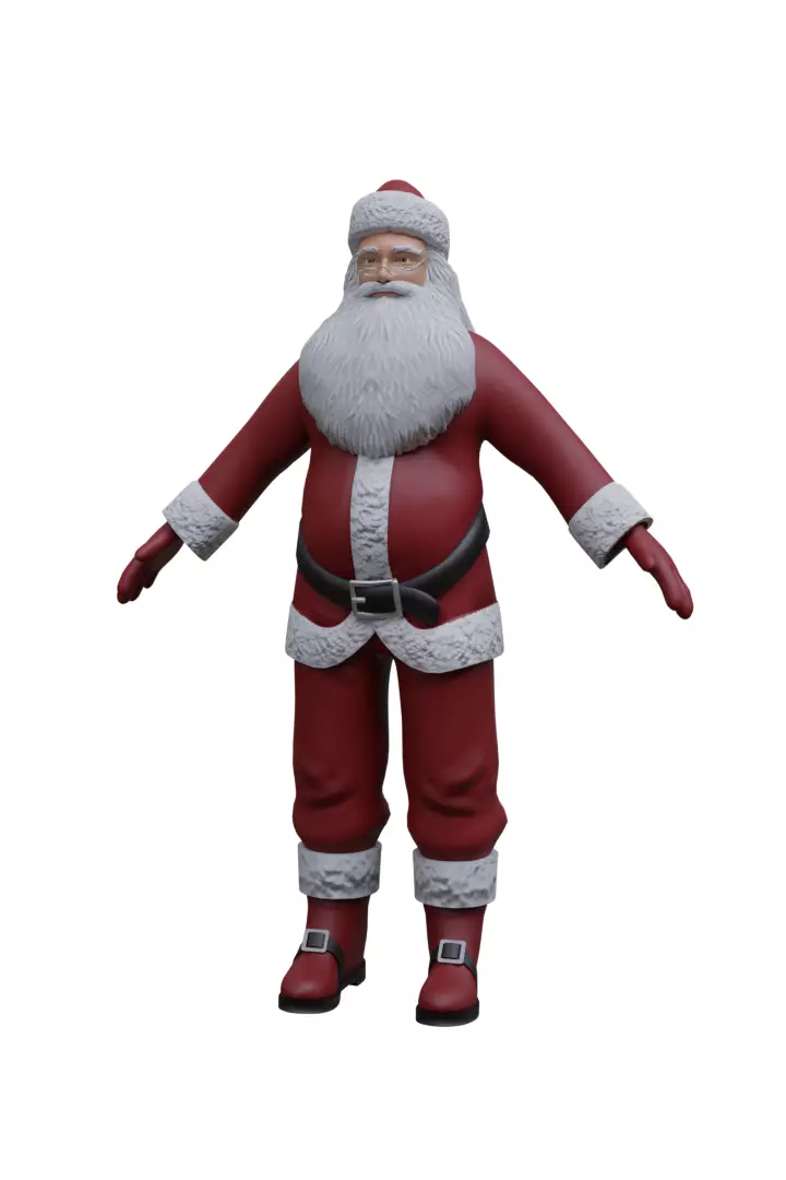 Stylized Santa Claus Low-poly 3D model_0