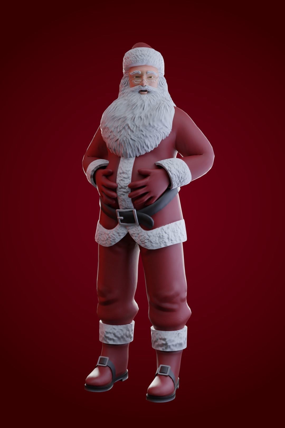 Stylized Santa Claus Low-poly 3D model_1