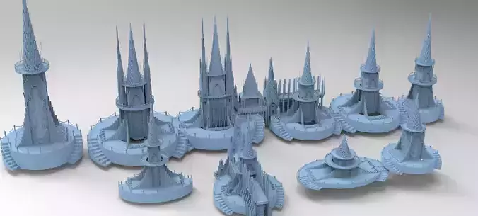 Celtic Watchtower castle Kit bash  3D model