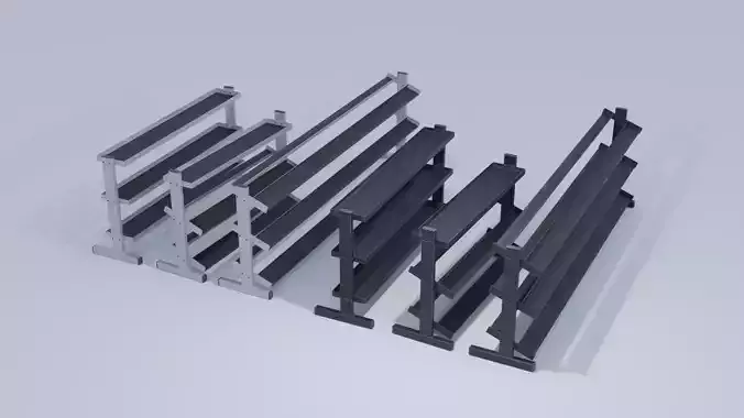 Weight Racks 4K and 2K Textures Low-poly 3D model