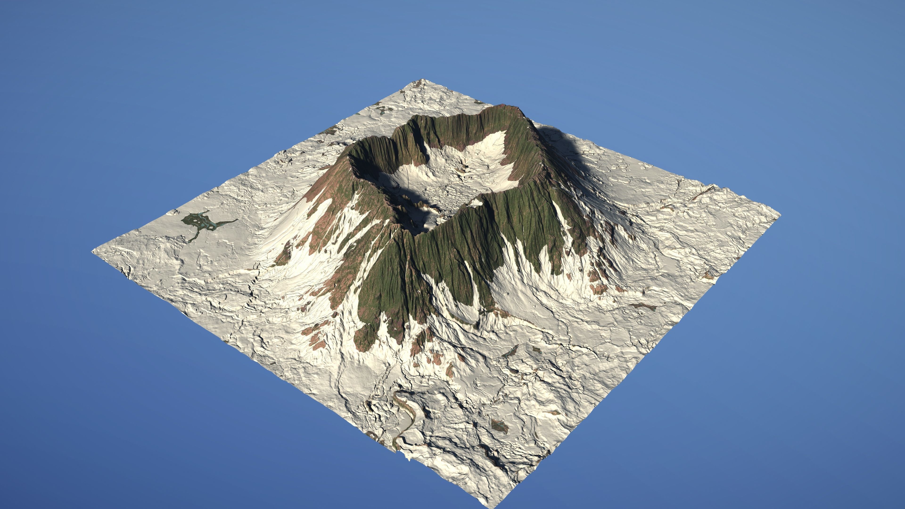 Landscape Environment Volcano Snow 01 Low-poly 3D model_5