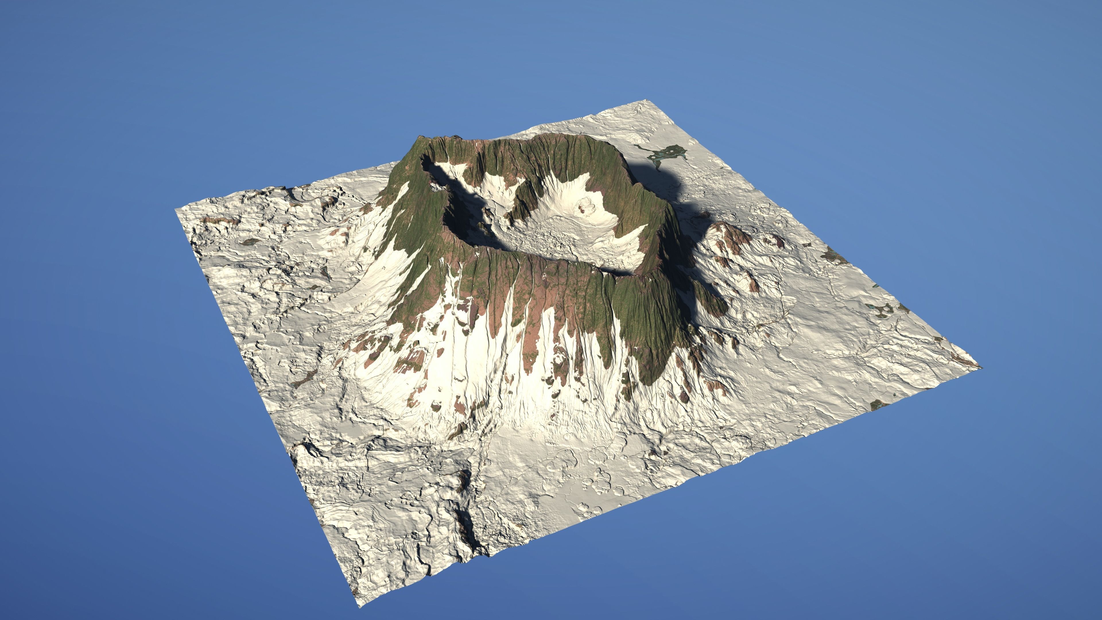 Landscape Environment Volcano Snow 01 Low-poly 3D model_14