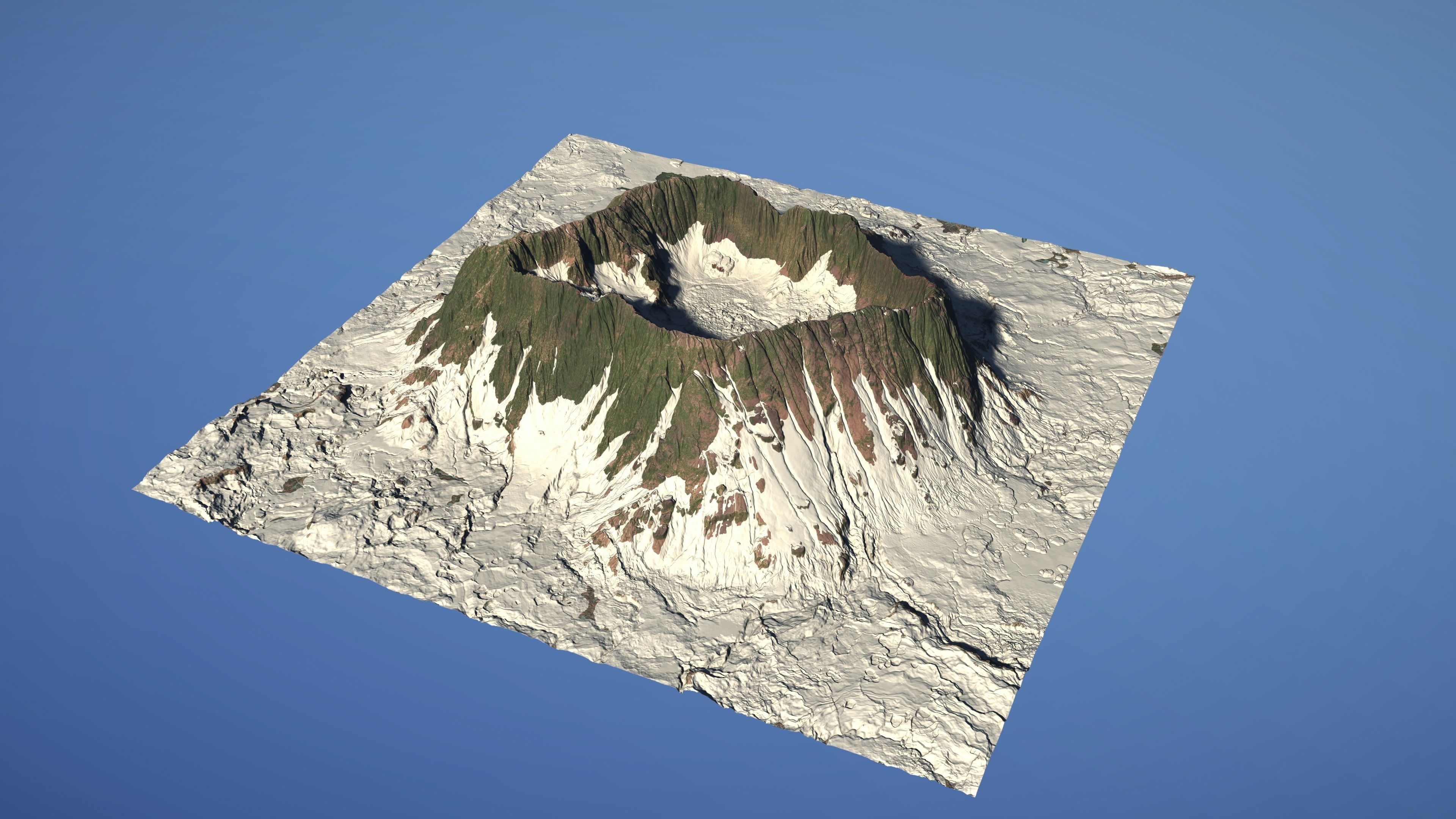 Landscape Environment Volcano Snow 01 Low-poly 3D model_11