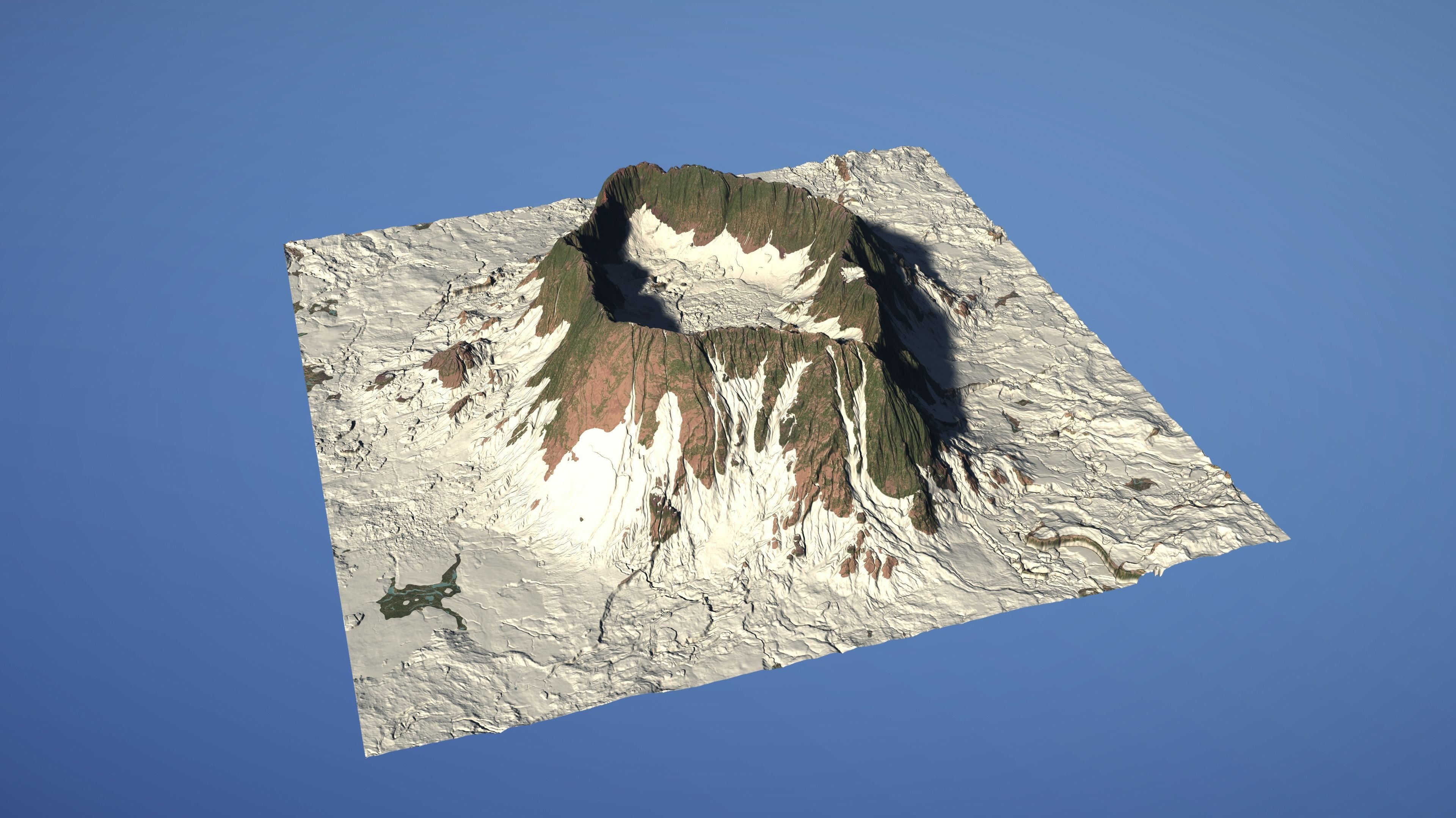 Landscape Environment Volcano Snow 01 Low-poly 3D model_29