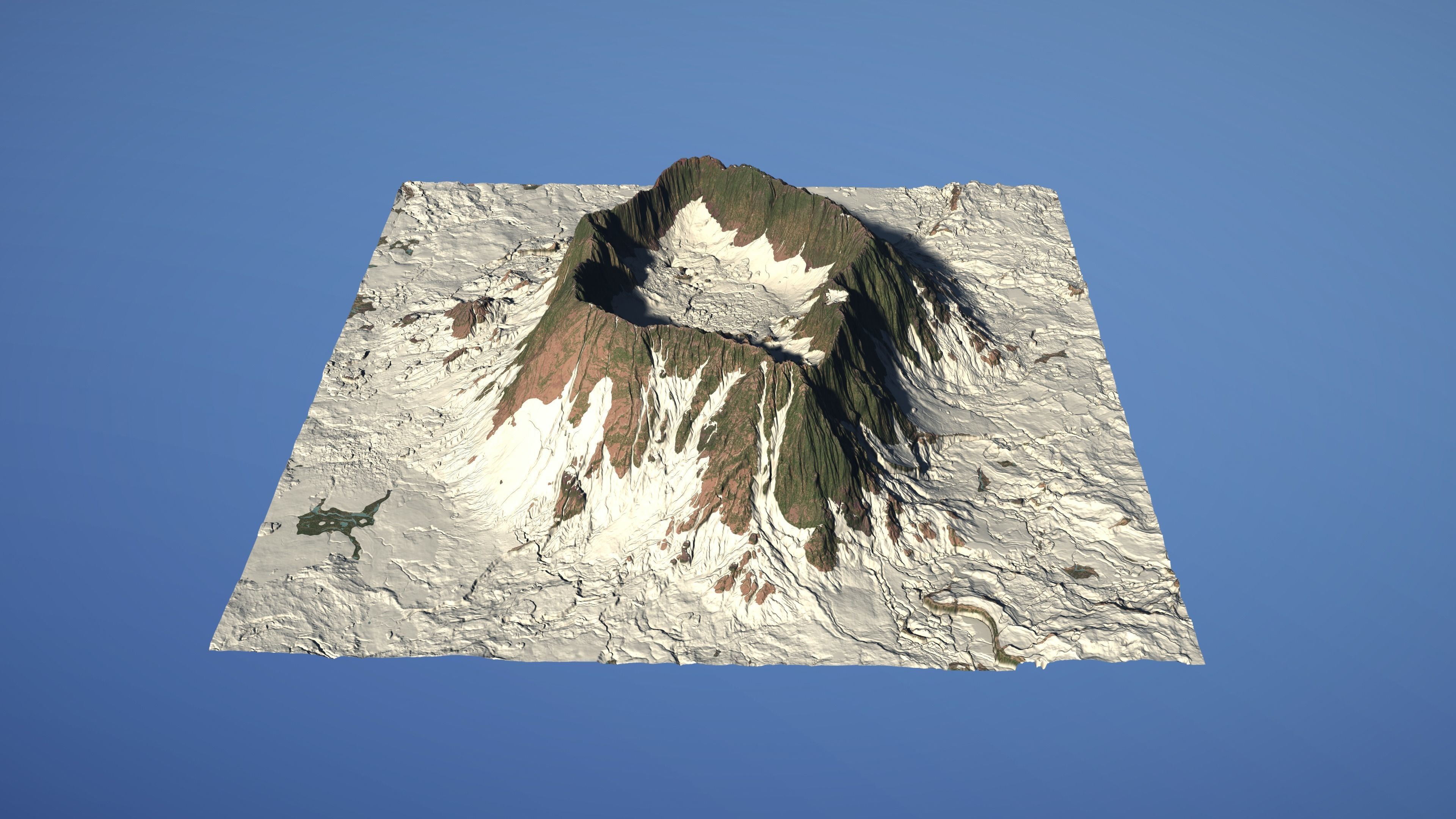 Landscape Environment Volcano Snow 01 Low-poly 3D model_2