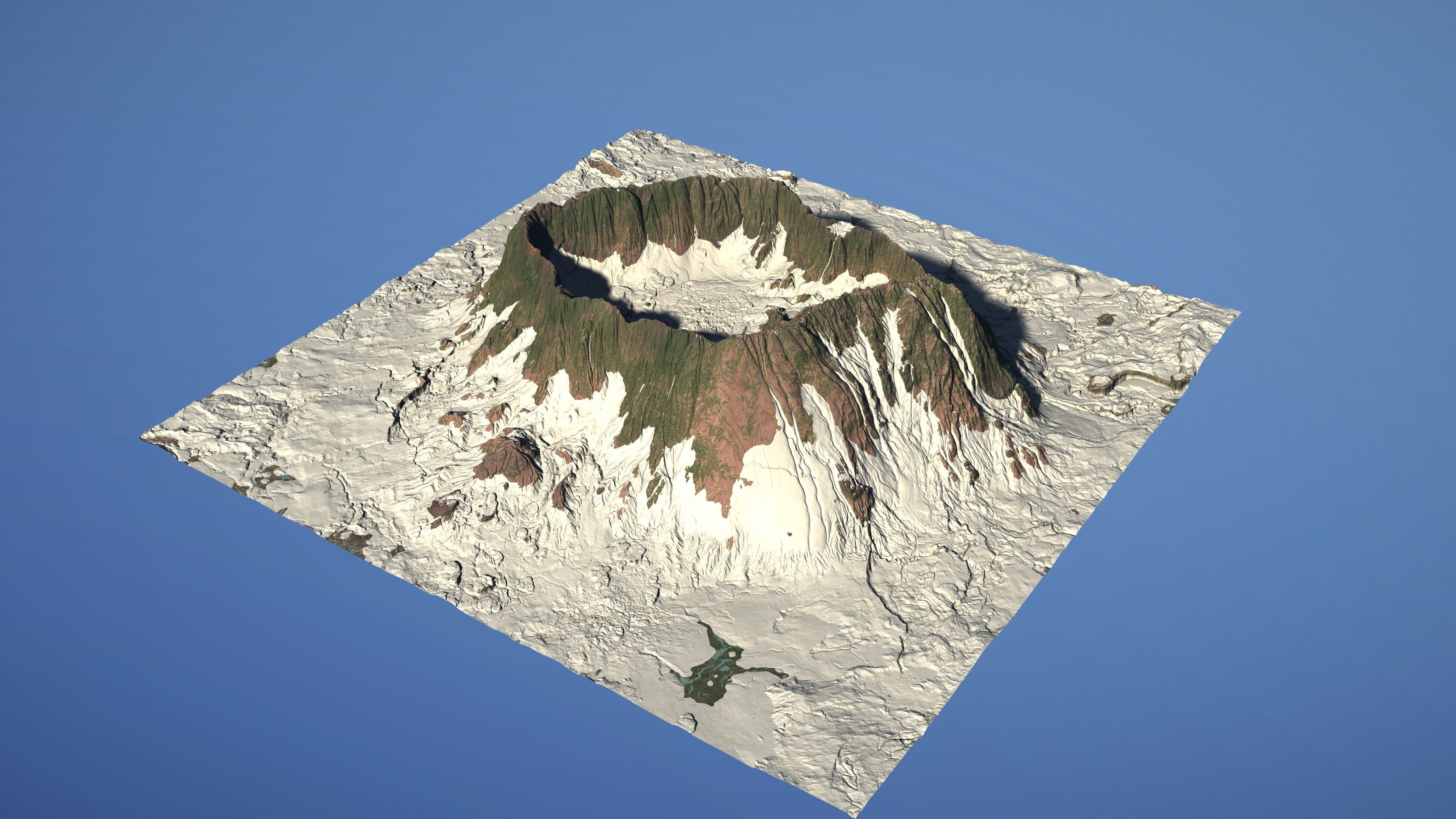 Landscape Environment Volcano Snow 01 Low-poly 3D model_26