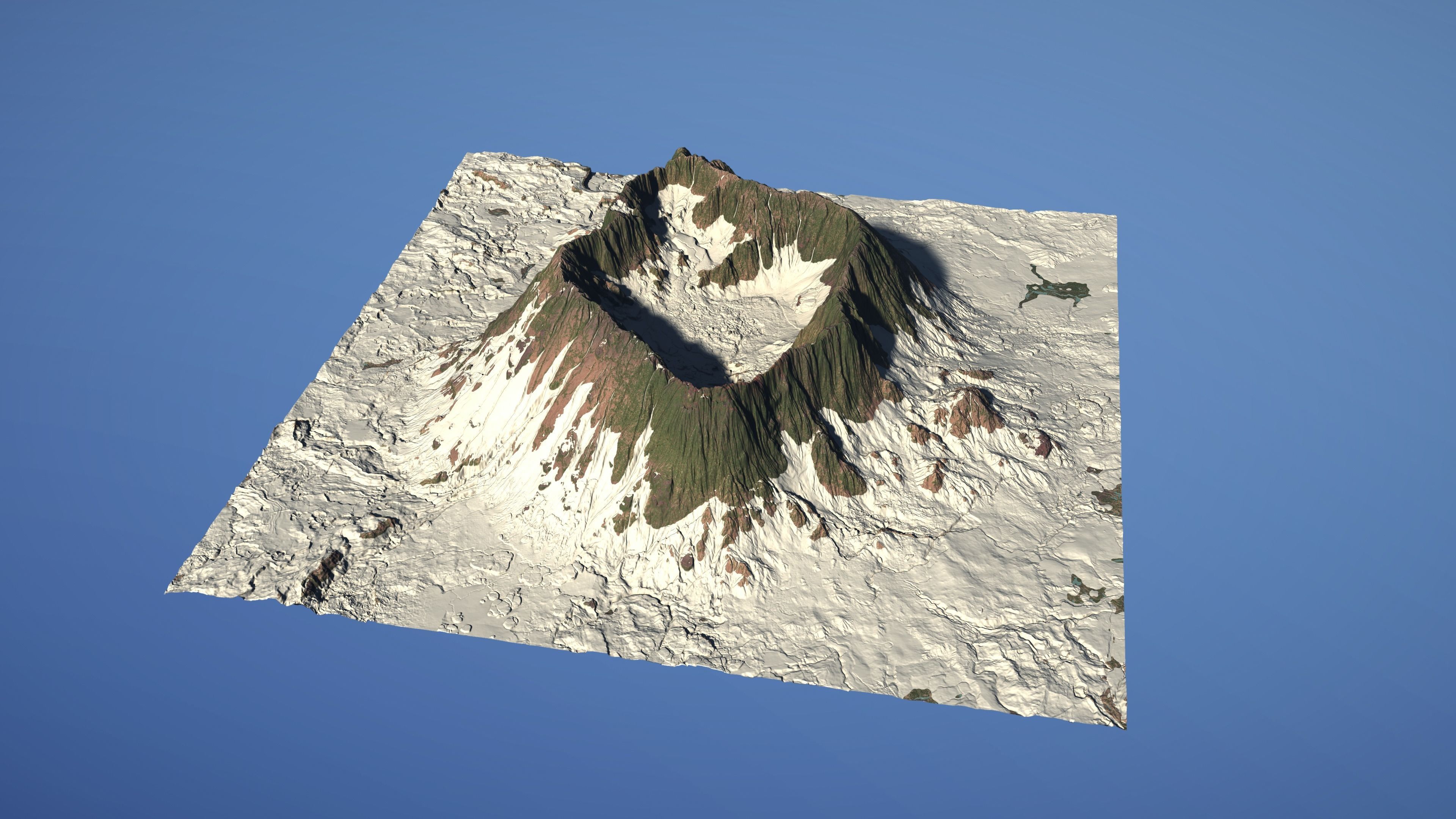 Landscape Environment Volcano Snow 01 Low-poly 3D model_17