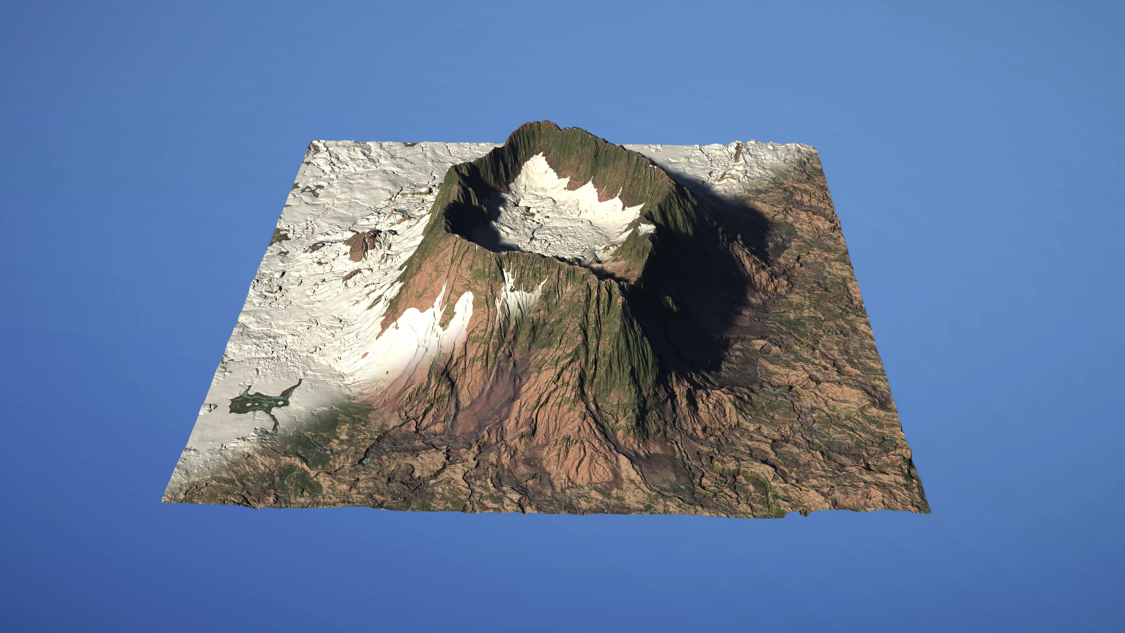 Landscape Environment Volcano Snow 01 Low-poly 3D model_0