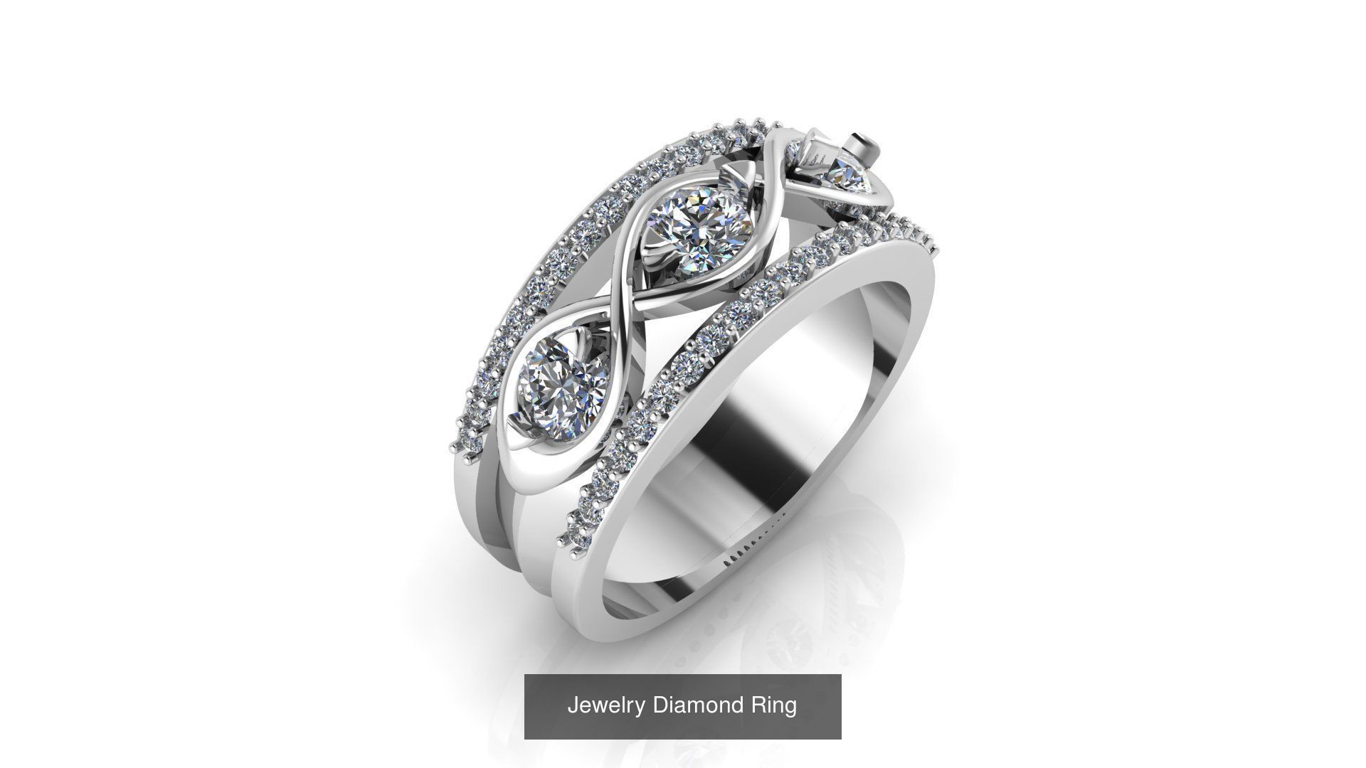 Collection of 50 Jewelry Diamond Rings 3D Print Models _10