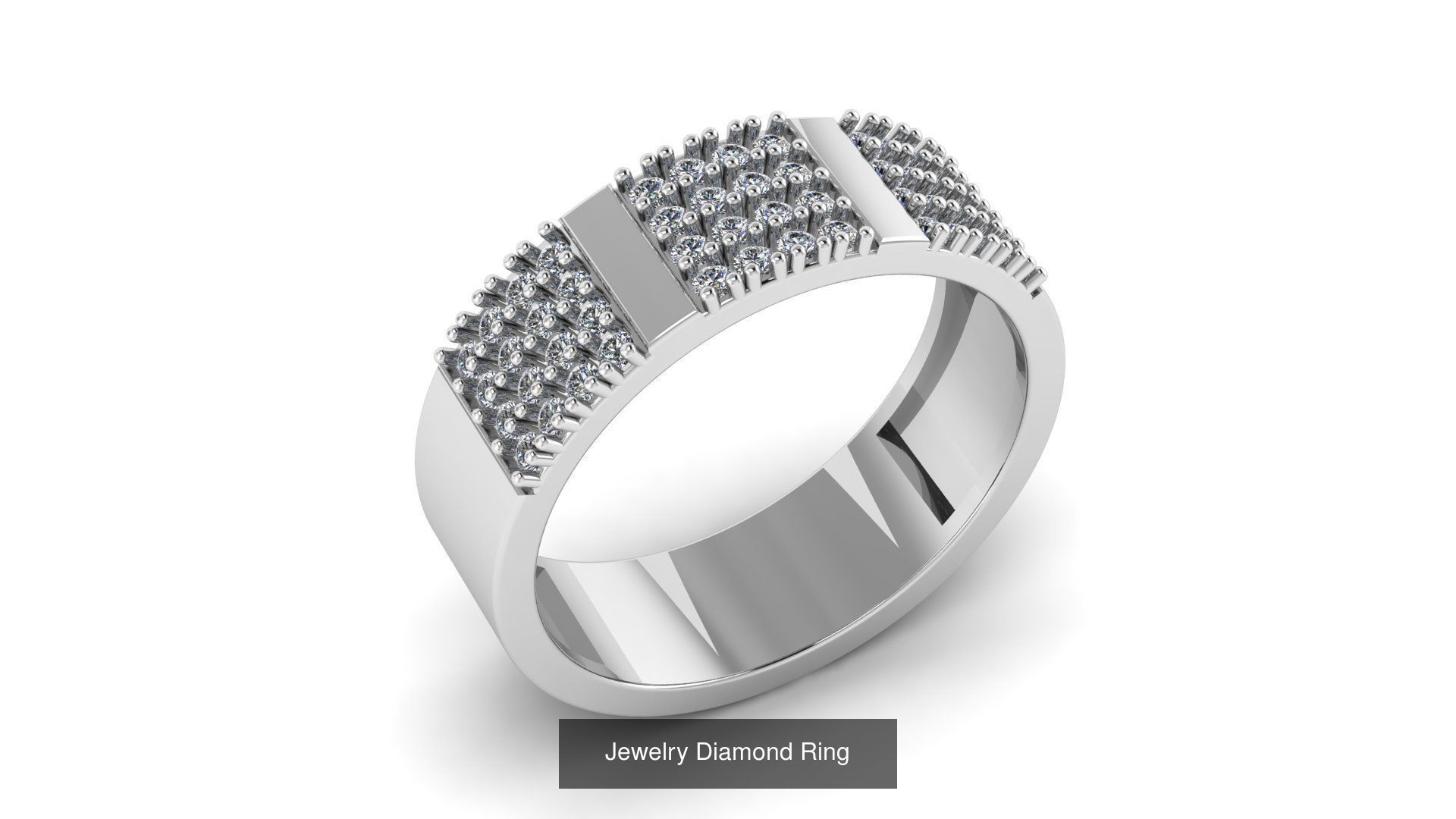 Collection of 50 Jewelry Diamond Rings 3D Print Models _8