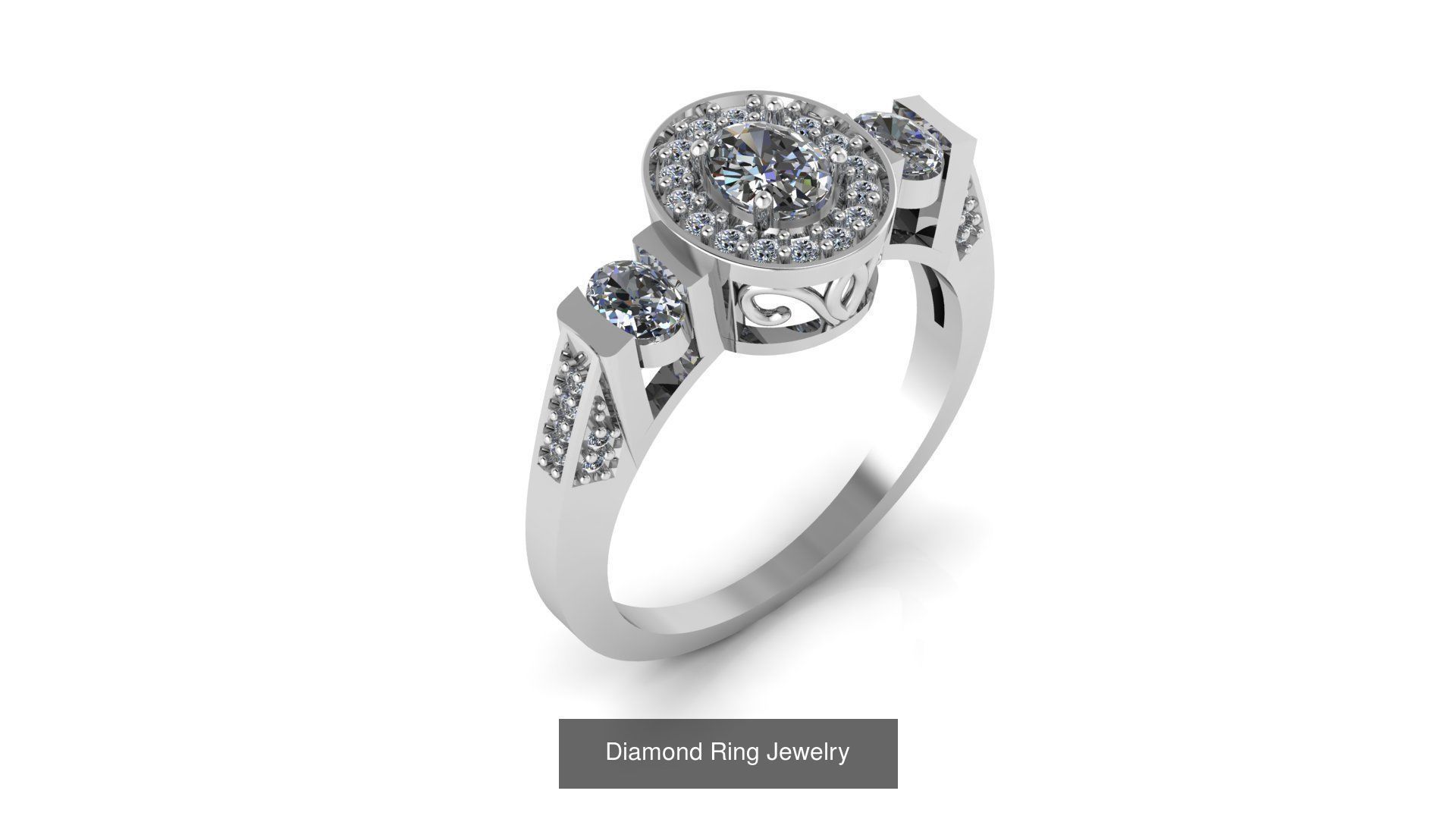 Collection of 50 Jewelry Diamond Rings 3D Print Models _25
