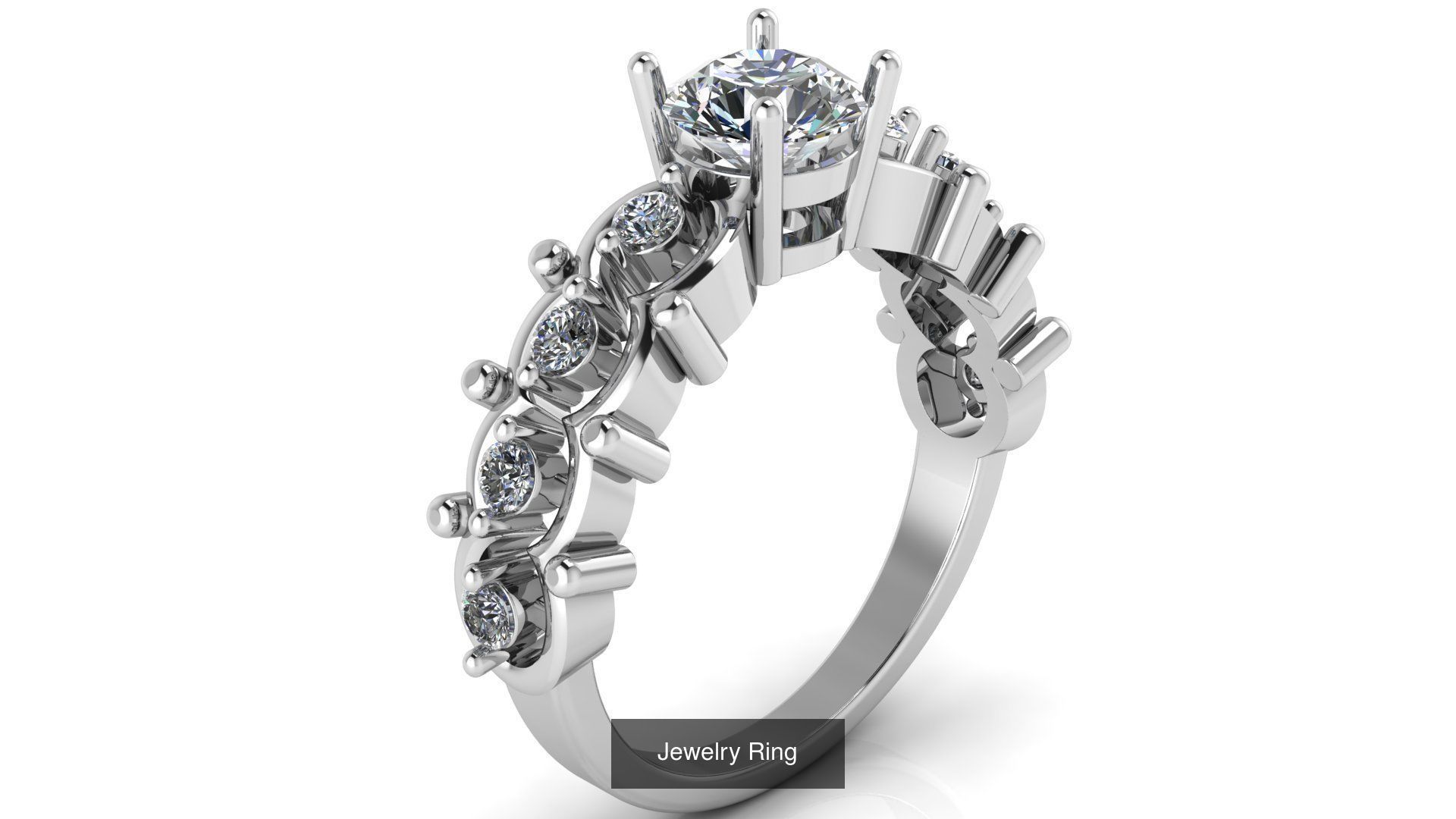 Collection of 50 Jewelry Diamond Rings 3D Print Models _52