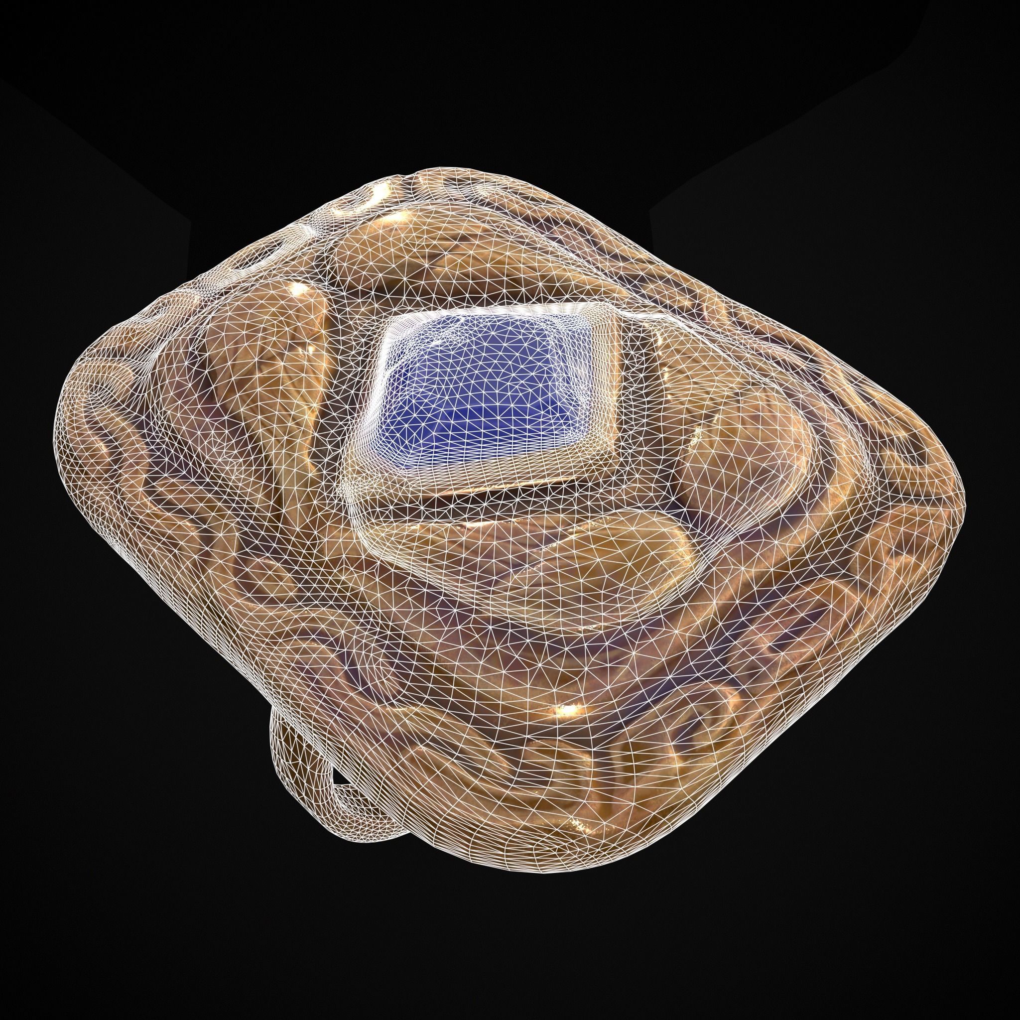 Medieval Angel Wing Ring Low-poly 3D model_2