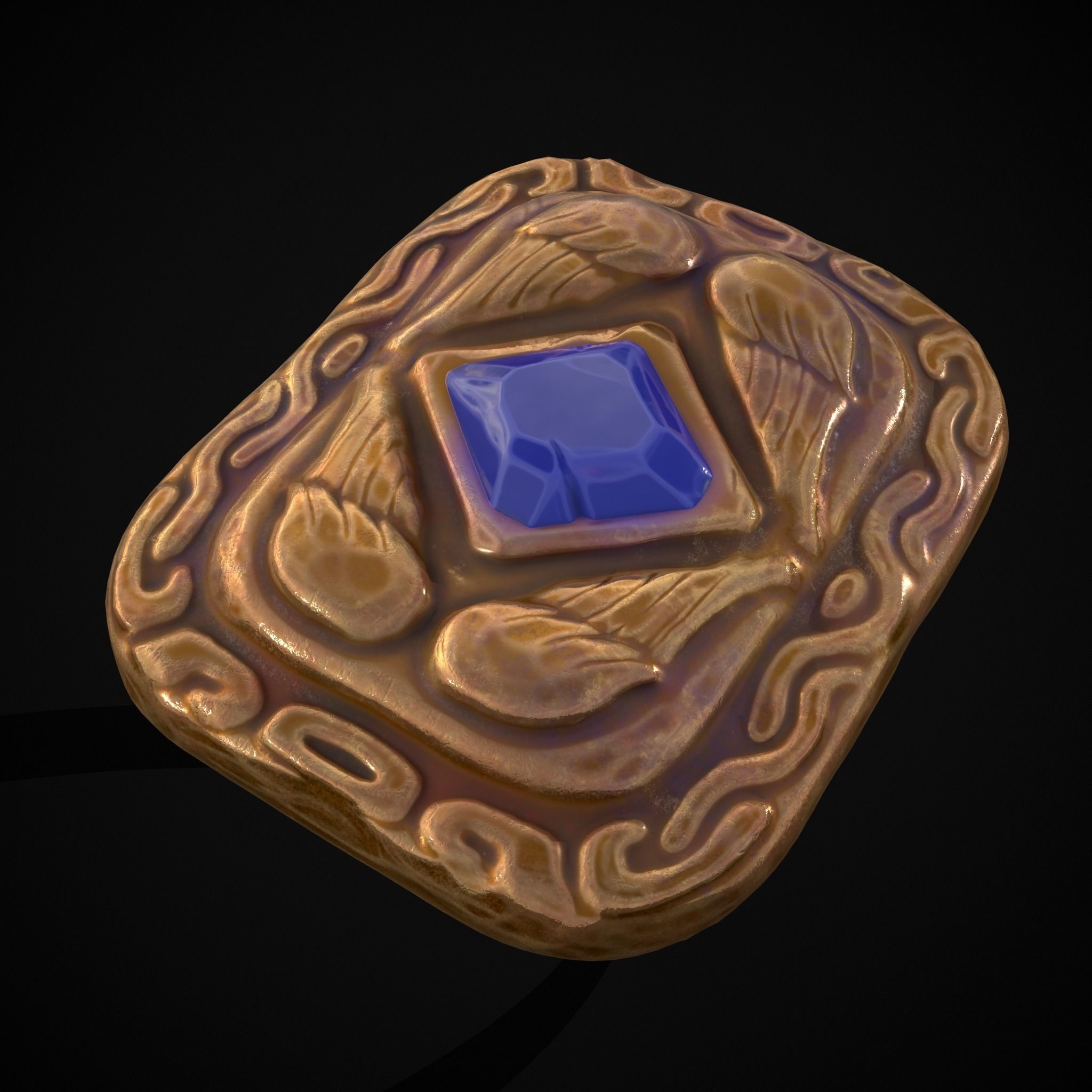 Medieval Angel Wing Ring Low-poly 3D model_25